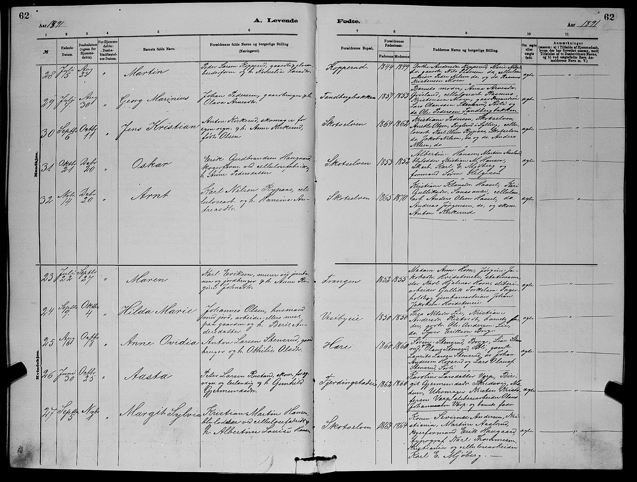 Eiker kirkebøker, AV/SAKO-A-4/G/Gb/L0003: Parish register (copy) no. II 3, 1880-1893, p. 62