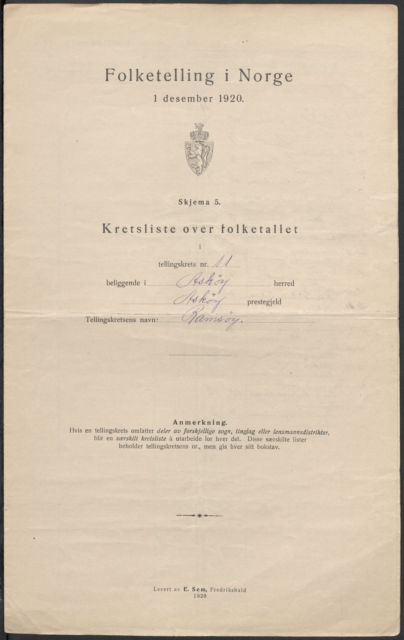 SAB, 1920 census for Askøy, 1920, p. 45