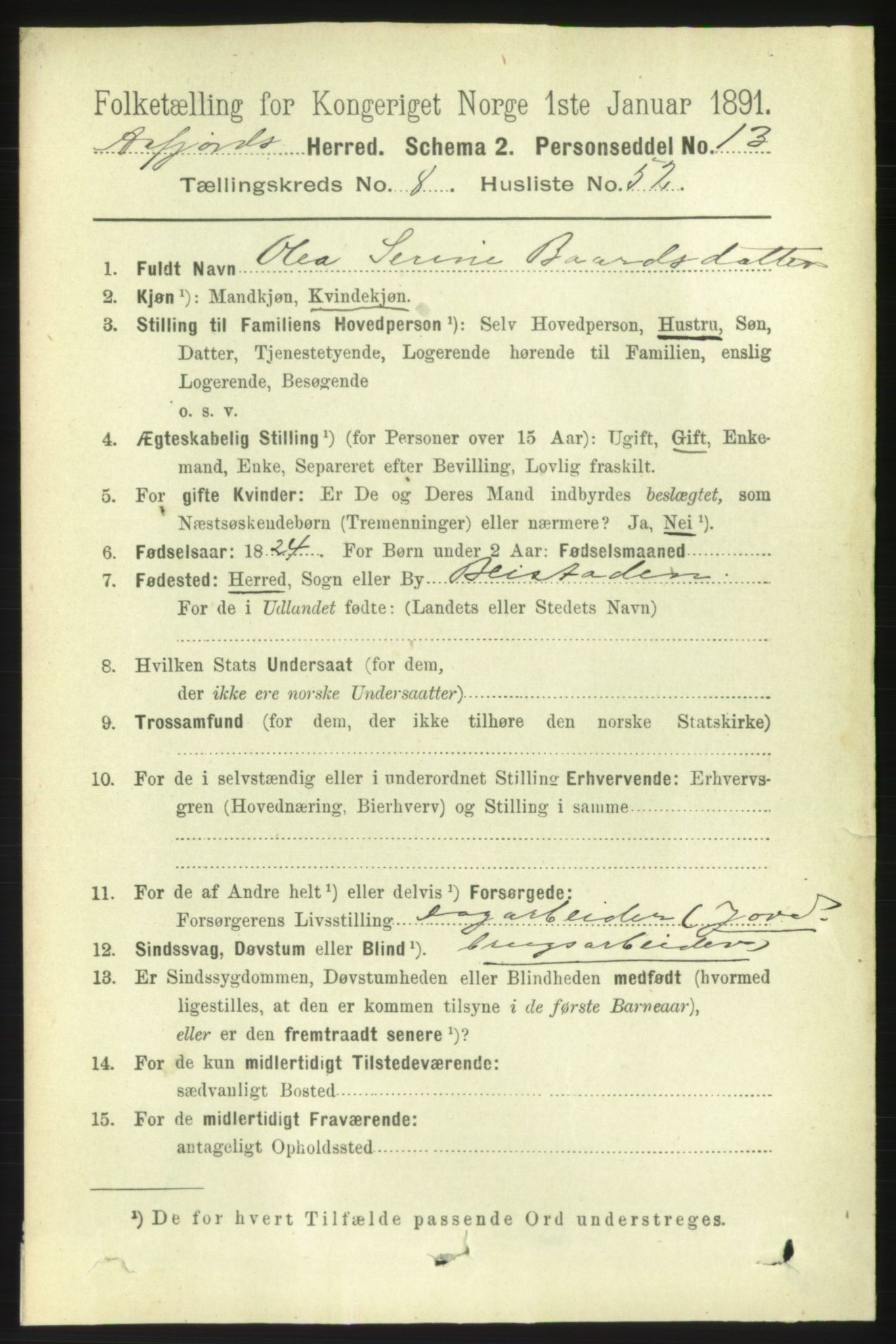 RA, 1891 census for 1630 Åfjord, 1891, p. 2362