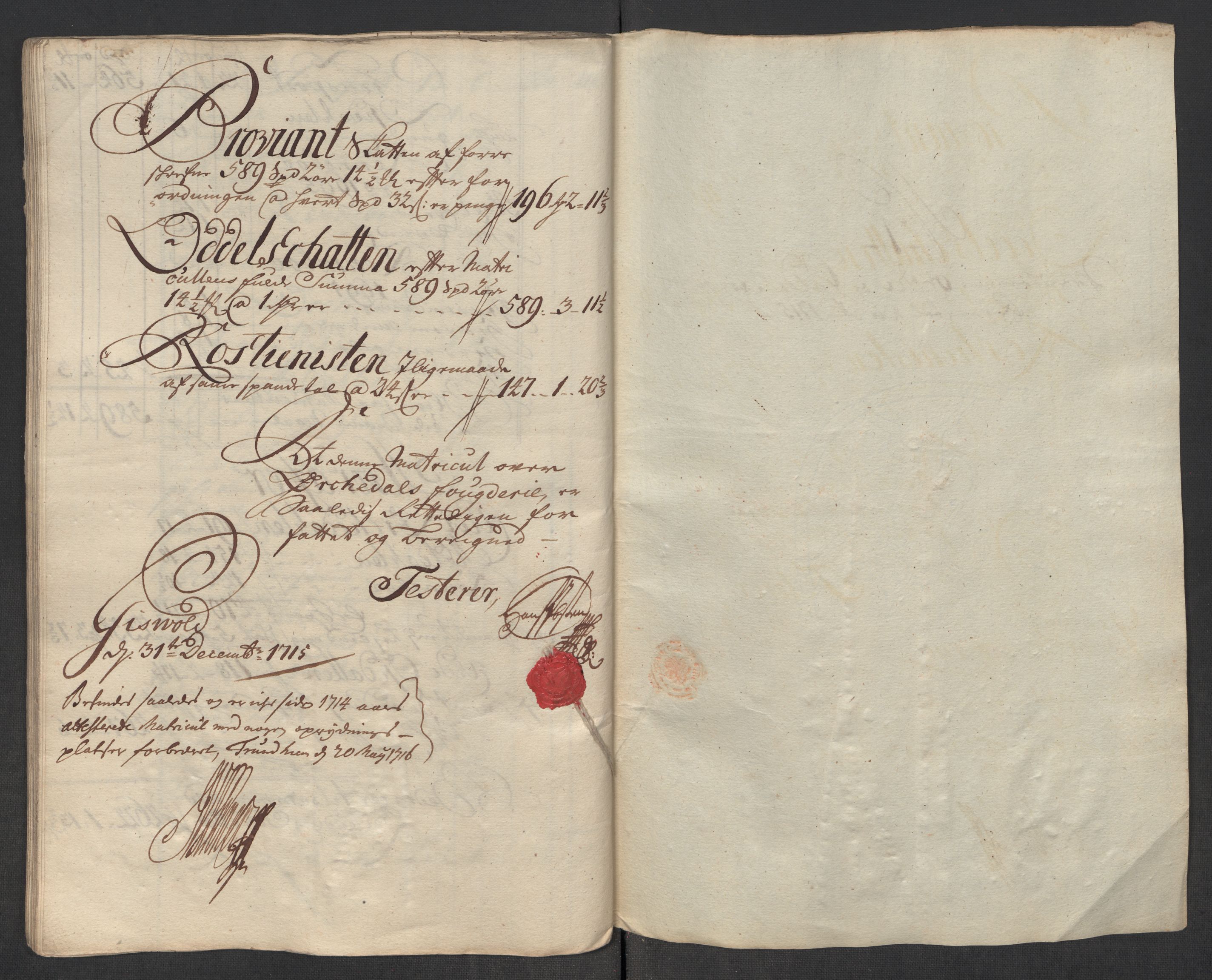 Rentekammeret inntil 1814, Reviderte regnskaper, Fogderegnskap, AV/RA-EA-4092/R60/L3966: Fogderegnskap Orkdal og Gauldal, 1715, p. 77