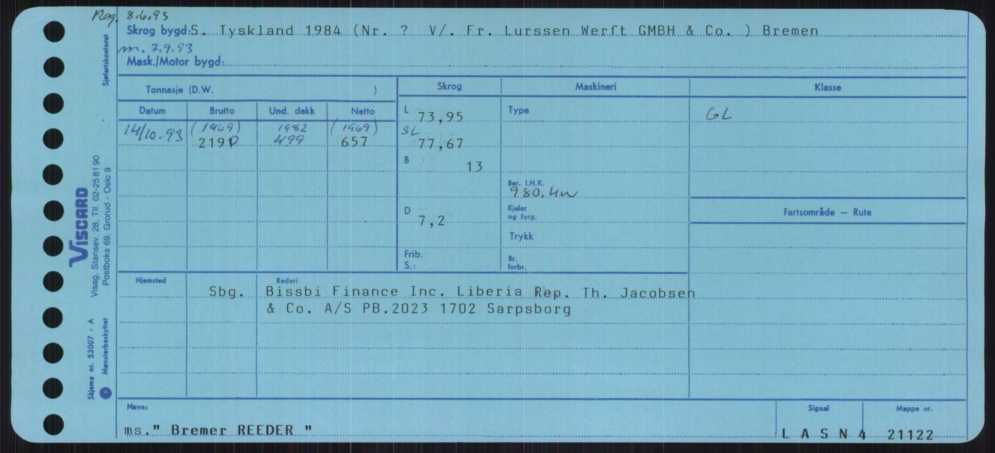 Sjøfartsdirektoratet med forløpere, Skipsmålingen, AV/RA-S-1627/H/Ha/L0001/0002: Fartøy, A-Eig / Fartøy Bjør-Eig, p. 277