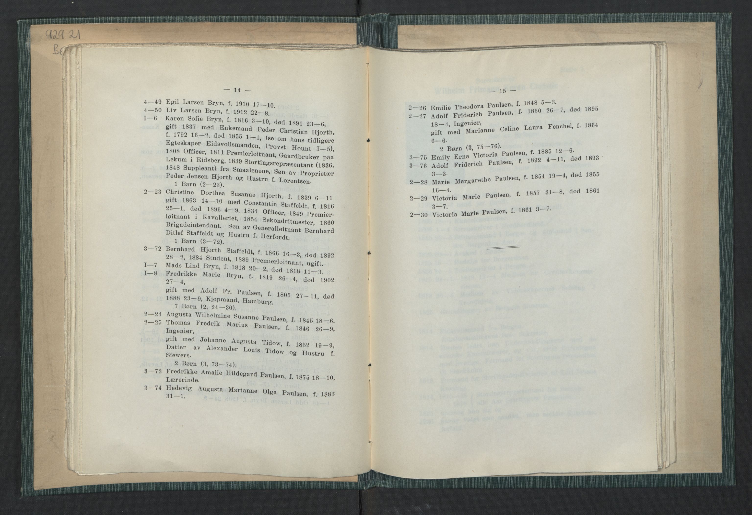 Andre publikasjoner, PUBL/PUBL-999/0003/0001: Johan Kielland Bergwitz: Vore Eidsvollsmænds efterkommere. Gjennem alle linjer i 100 aar (1914), 1814-1914, p. 32