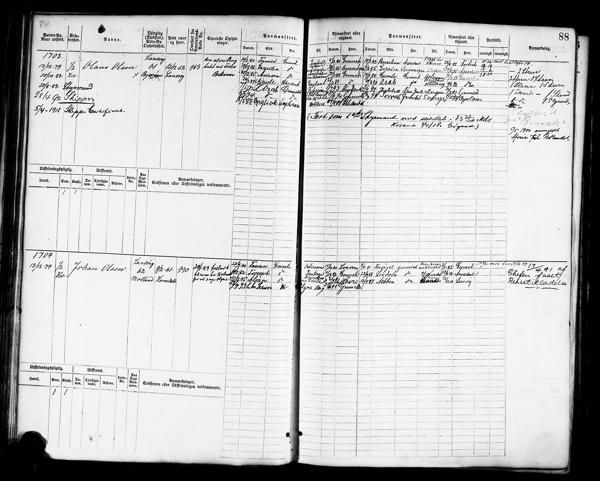 Grimstad mønstringskrets, AV/SAK-2031-0013/F/Fb/L0011: Hovedrulle nr 1529-2290, V-24, 1877-1889, p. 93