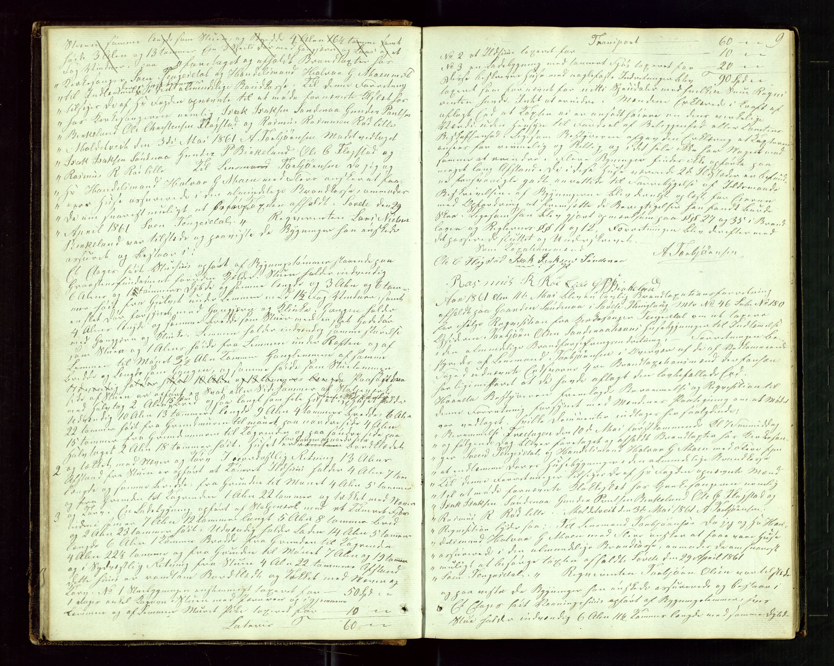 Sauda lensmannskontor, AV/SAST-A-100177/Goa/L0001: "Brandtaxations-Protocol for Søvde Thinglaug", 1846-1886, p. 8b-9a