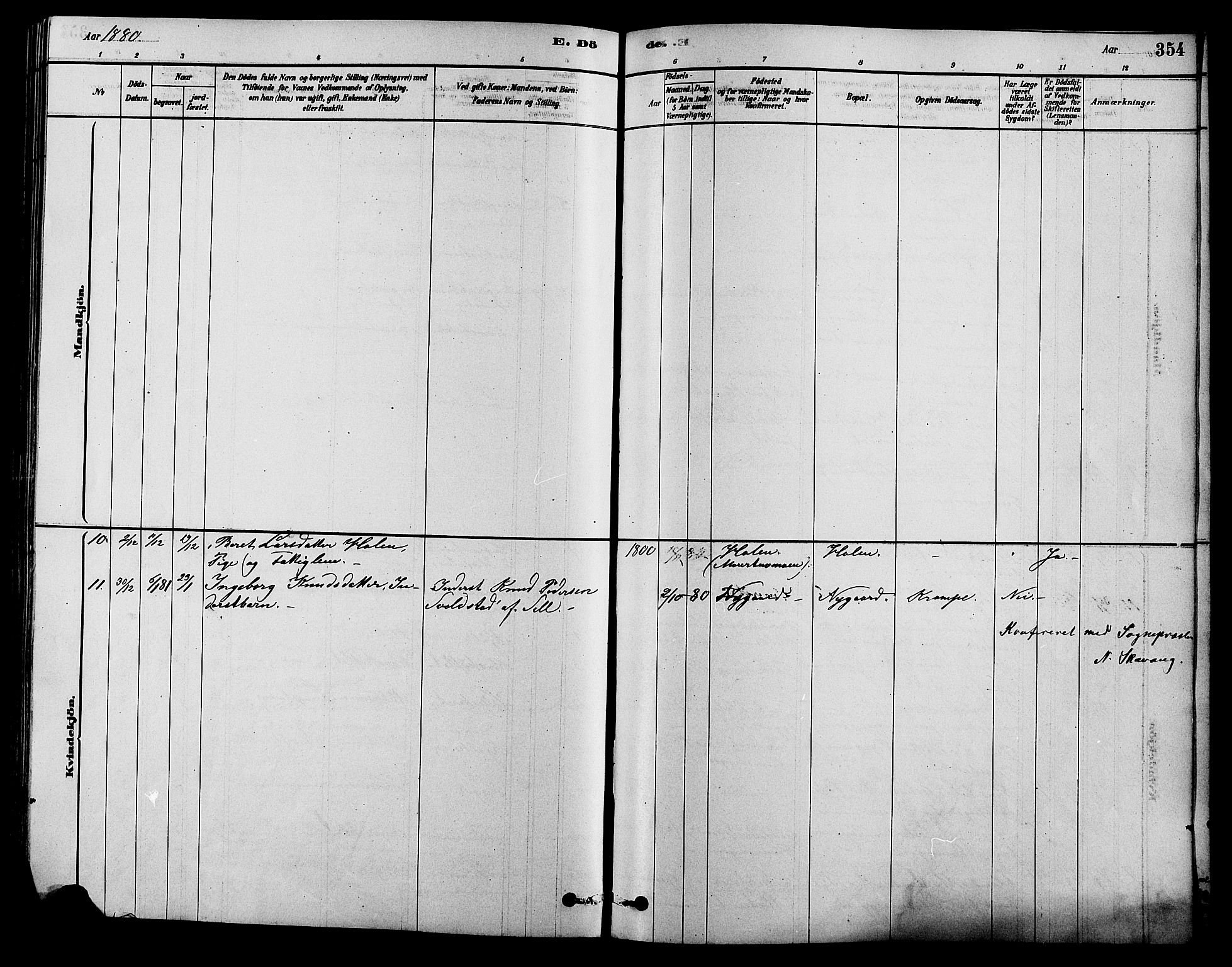 Alvdal prestekontor, SAH/PREST-060/H/Ha/Hab/L0003: Parish register (copy) no. 3, 1878-1907, p. 354