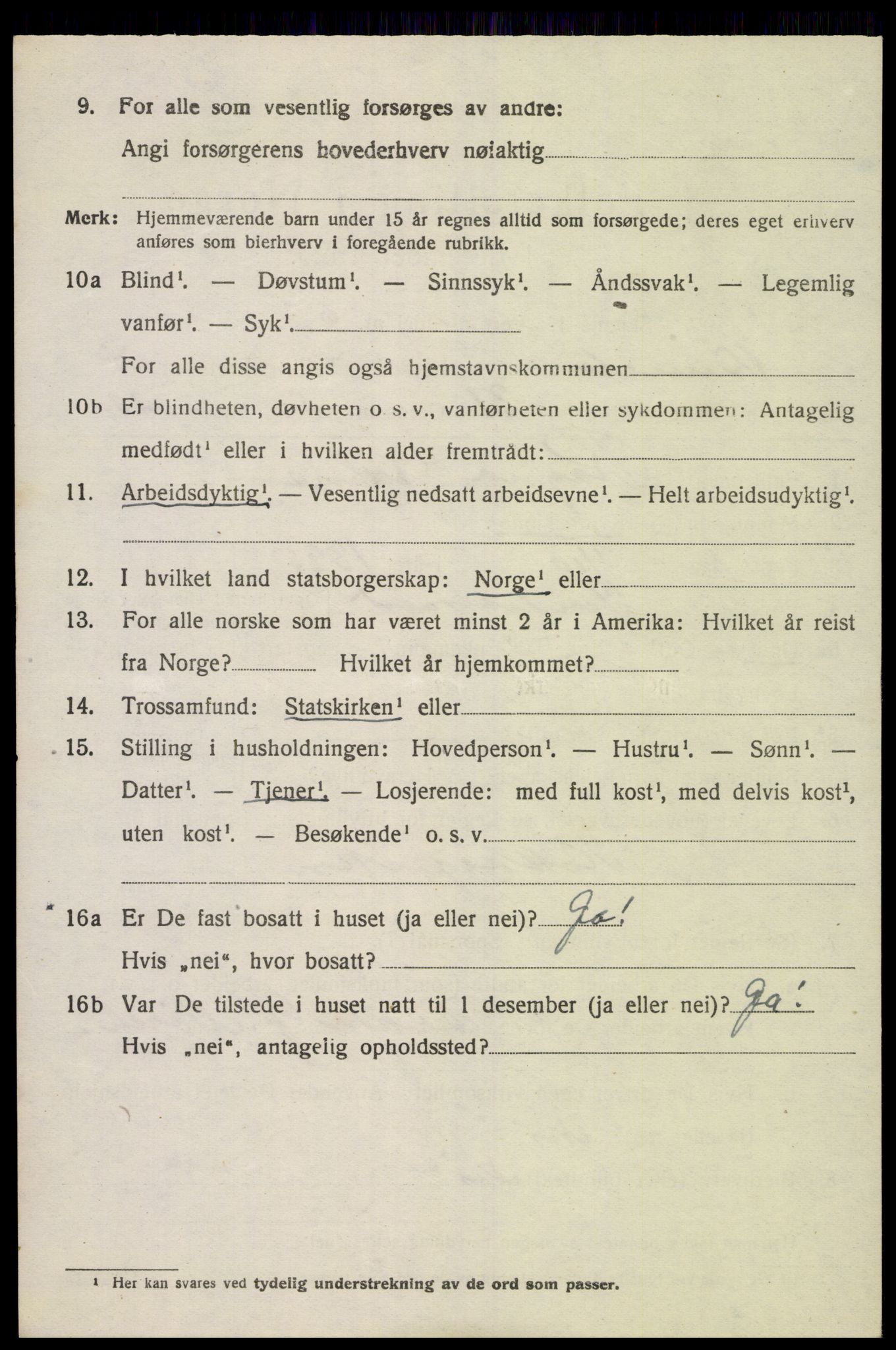 SAK, 1920 census for Vennesla, 1920, p. 3235