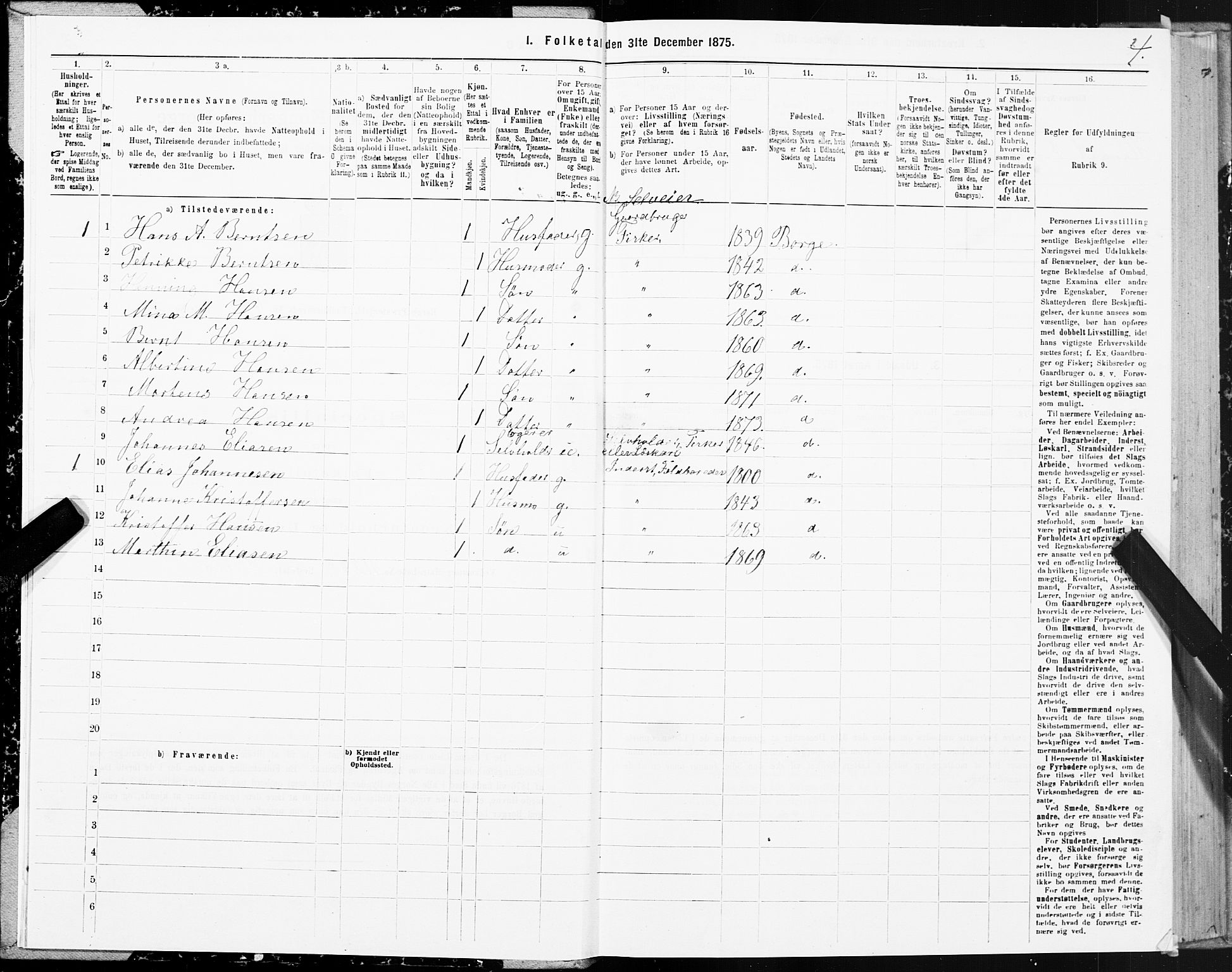 SAT, 1875 census for 1862P Borge, 1875, p. 3004