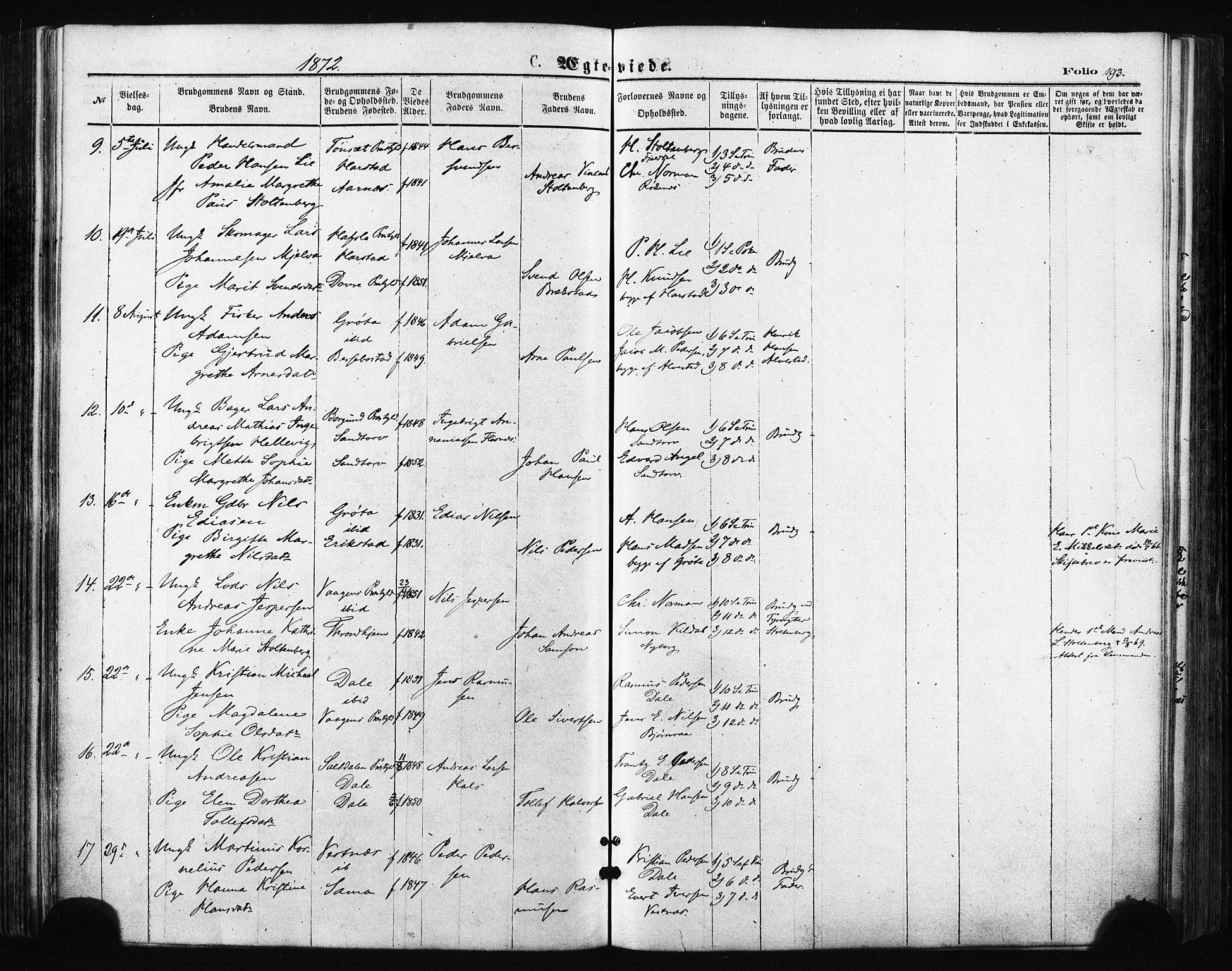 Trondenes sokneprestkontor, AV/SATØ-S-1319/H/Ha/L0013kirke: Parish register (official) no. 13, 1870-1878, p. 193