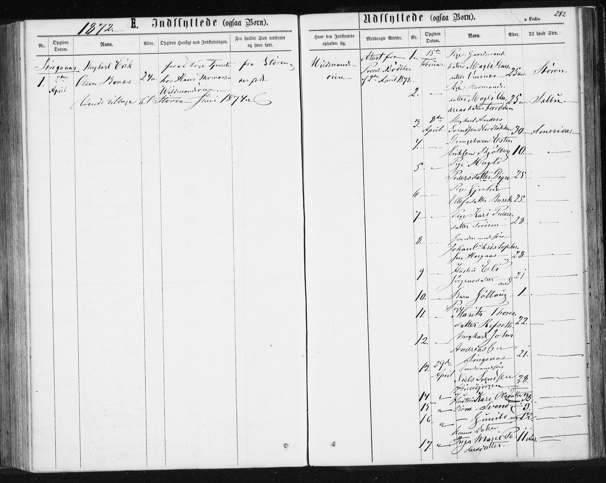 Ministerialprotokoller, klokkerbøker og fødselsregistre - Sør-Trøndelag, SAT/A-1456/685/L0970: Parish register (official) no. 685A08 /2, 1870-1878, p. 282
