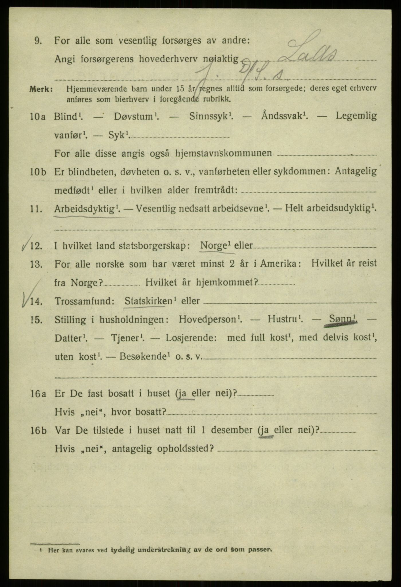 SAB, 1920 census for Bergen, 1920, p. 168751