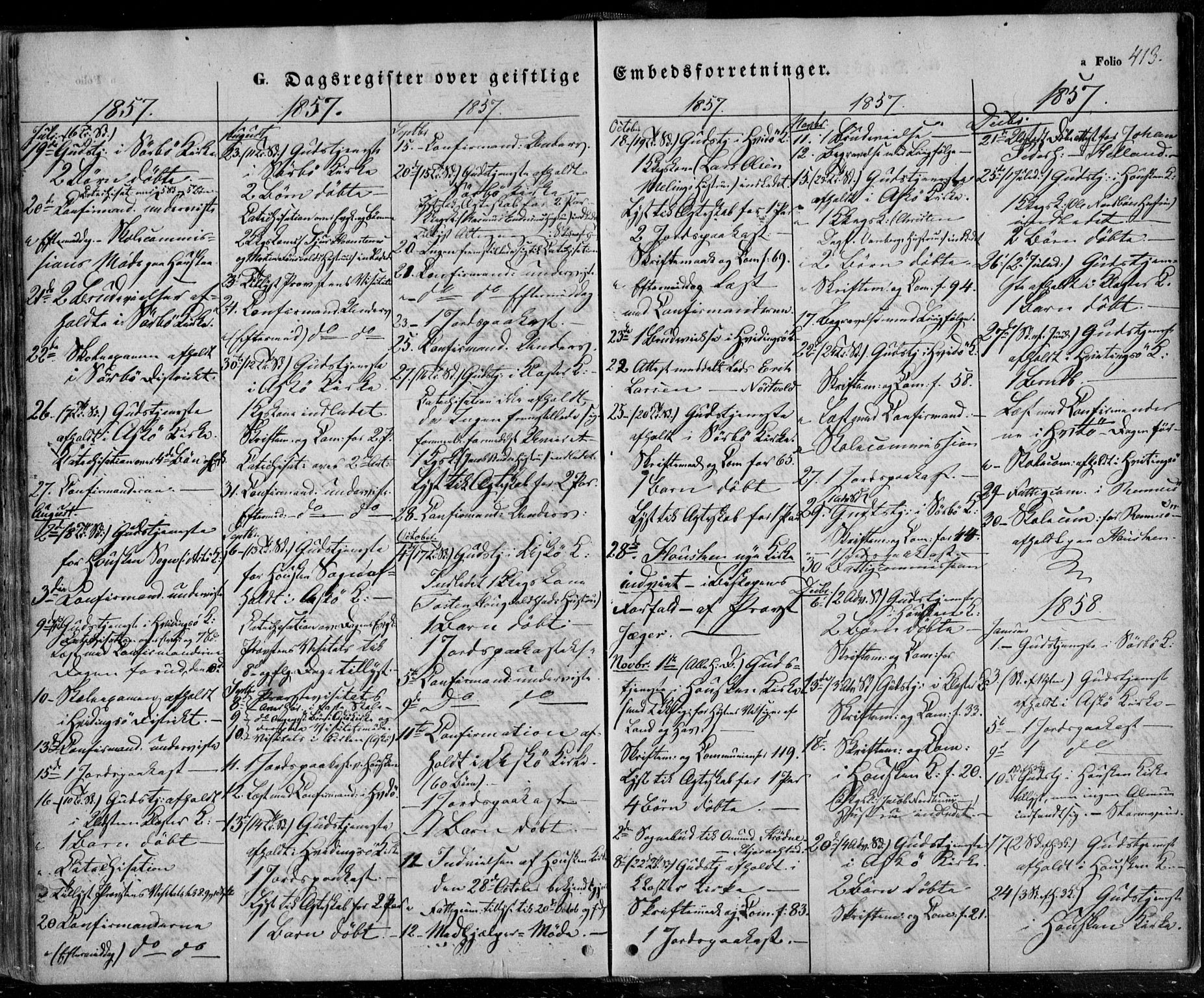 Rennesøy sokneprestkontor, SAST/A -101827/H/Ha/Haa/L0005: Parish register (official) no. A 5, 1838-1859, p. 413