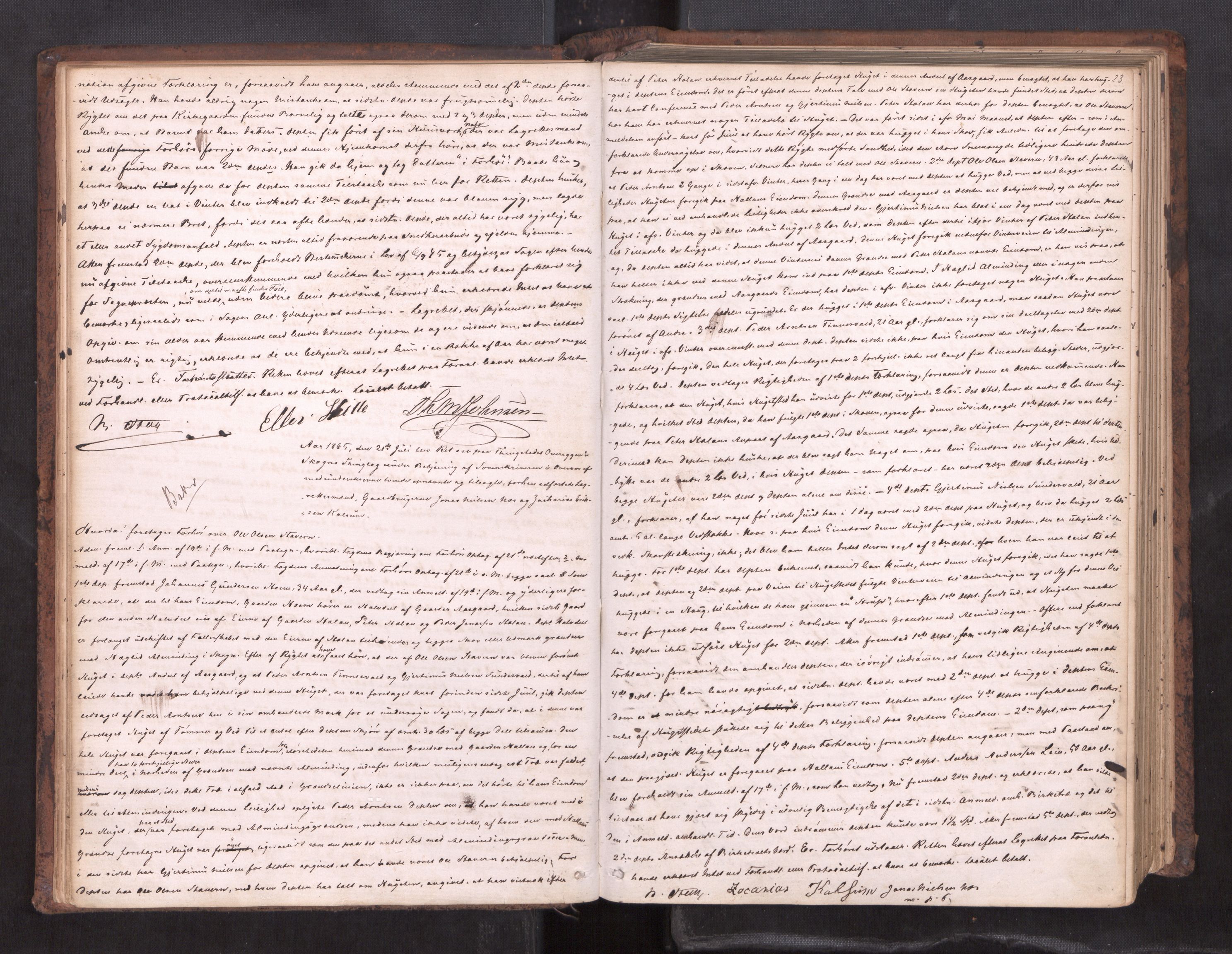 Stjør- og Verdal sorenskriveri, AV/SAT-A-4167/1/1/1B/L0019: Ekstrarettsprotokoll, 1864-1877, p. 22b-23a