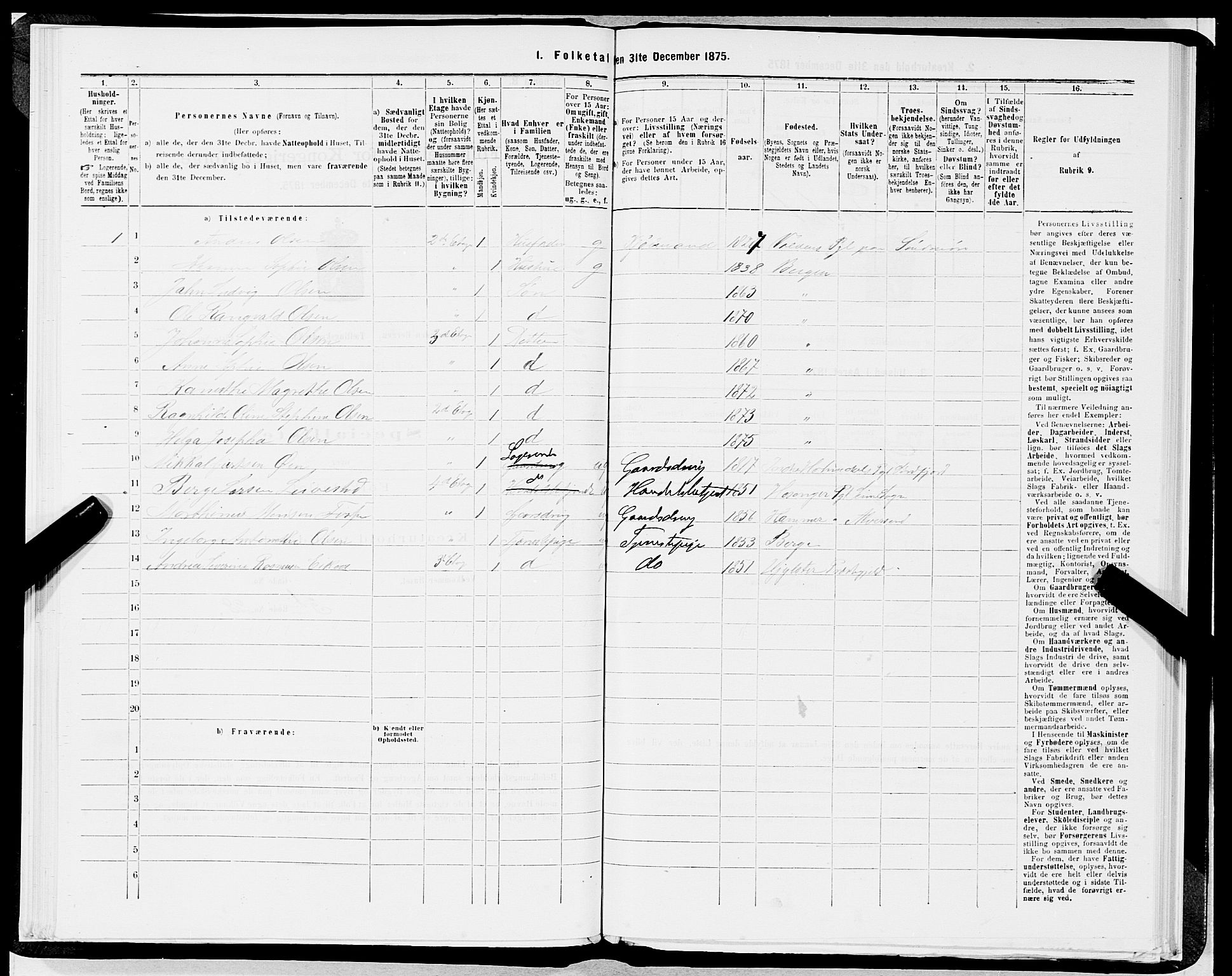 SAB, 1875 census for 1301 Bergen, 1875, p. 580