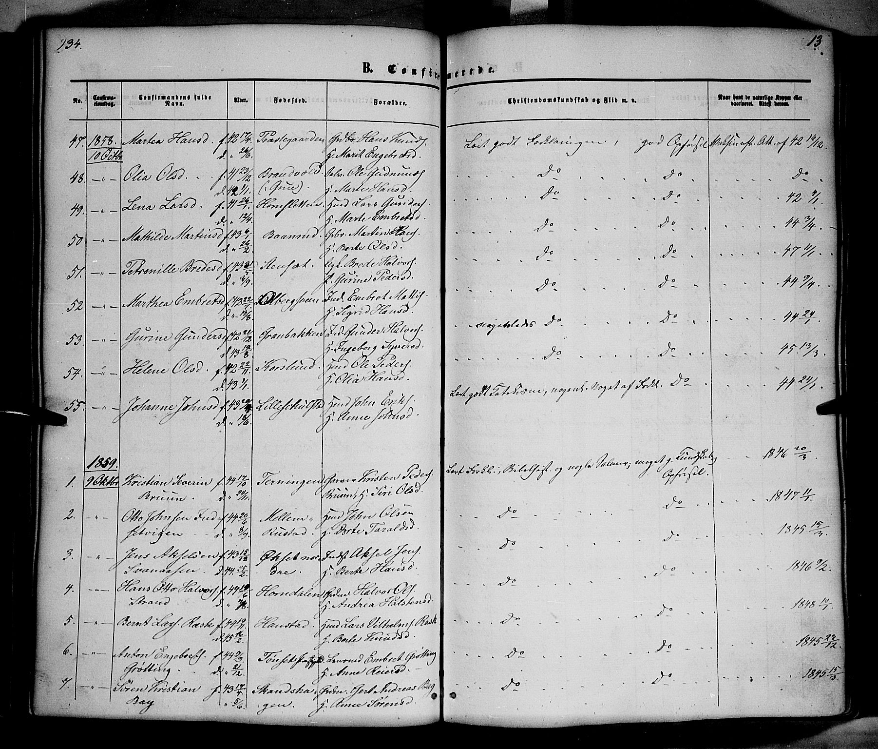 Elverum prestekontor, SAH/PREST-044/H/Ha/Haa/L0010: Parish register (official) no. 10, 1857-1868, p. 134
