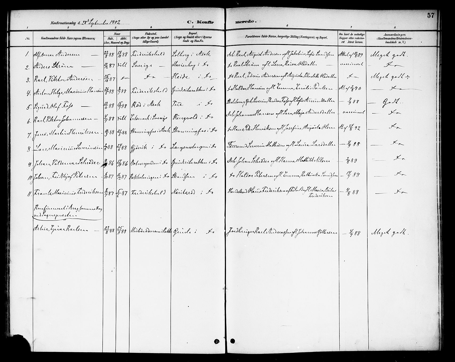 Berg prestekontor Kirkebøker, AV/SAO-A-10902/F/Fb/L0002: Parish register (official) no. II 2, 1888-1902, p. 57