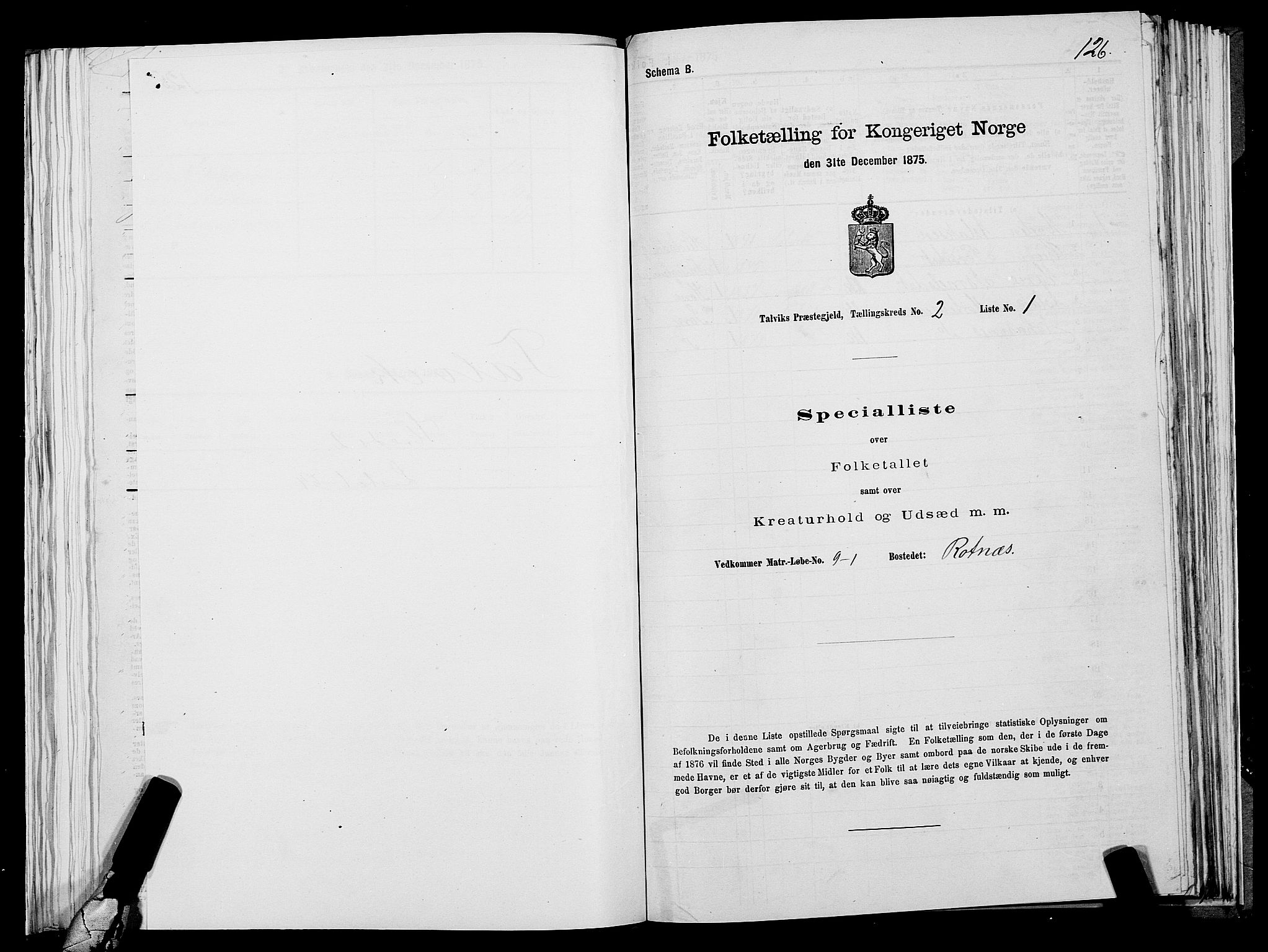 SATØ, 1875 census for 2013P Talvik, 1875, p. 1126
