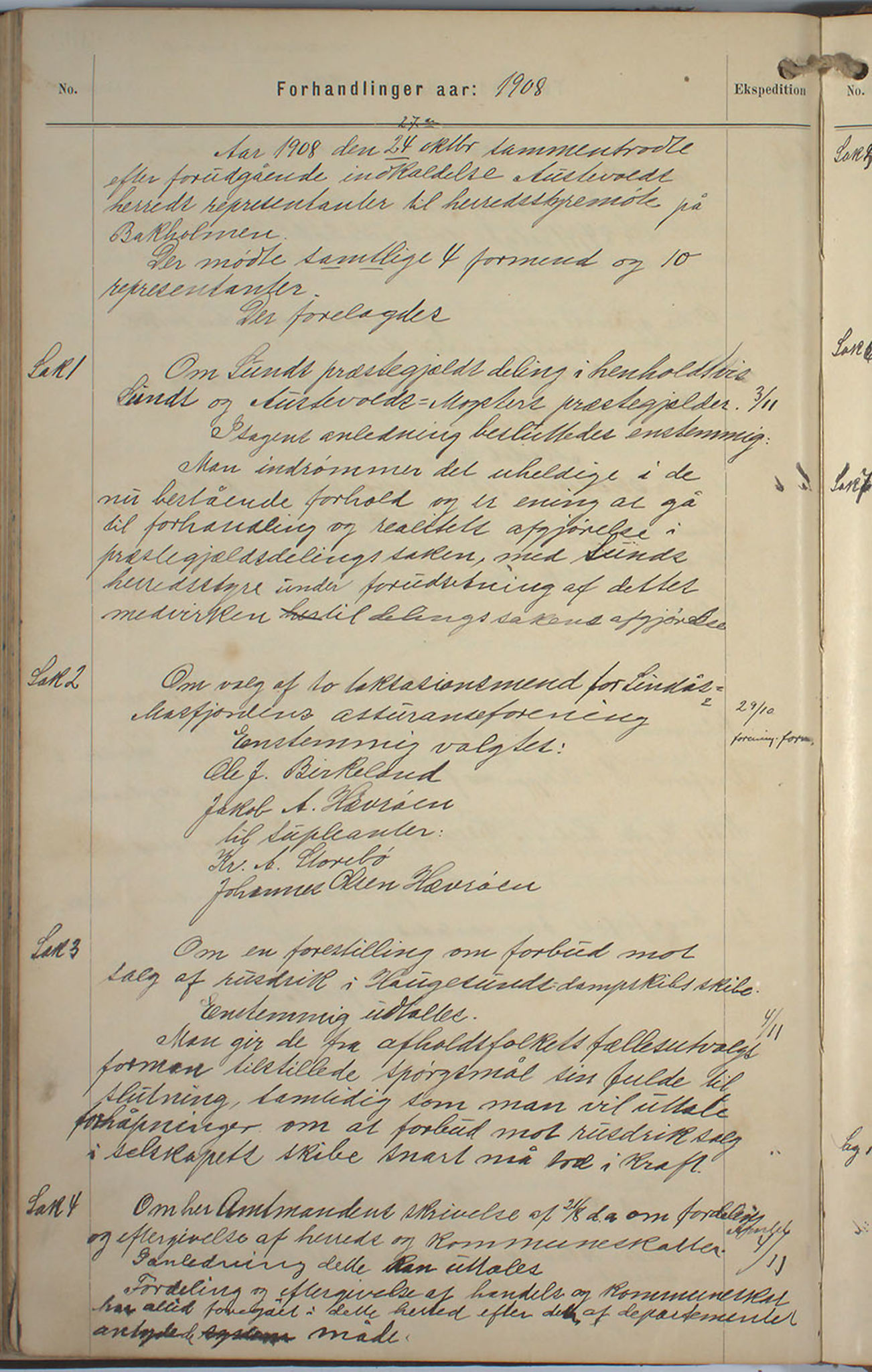 Austevoll kommune. Formannskapet, IKAH/1244-021/A/Aa/L0002a: Møtebok for heradstyret, 1901-1910, p. 401