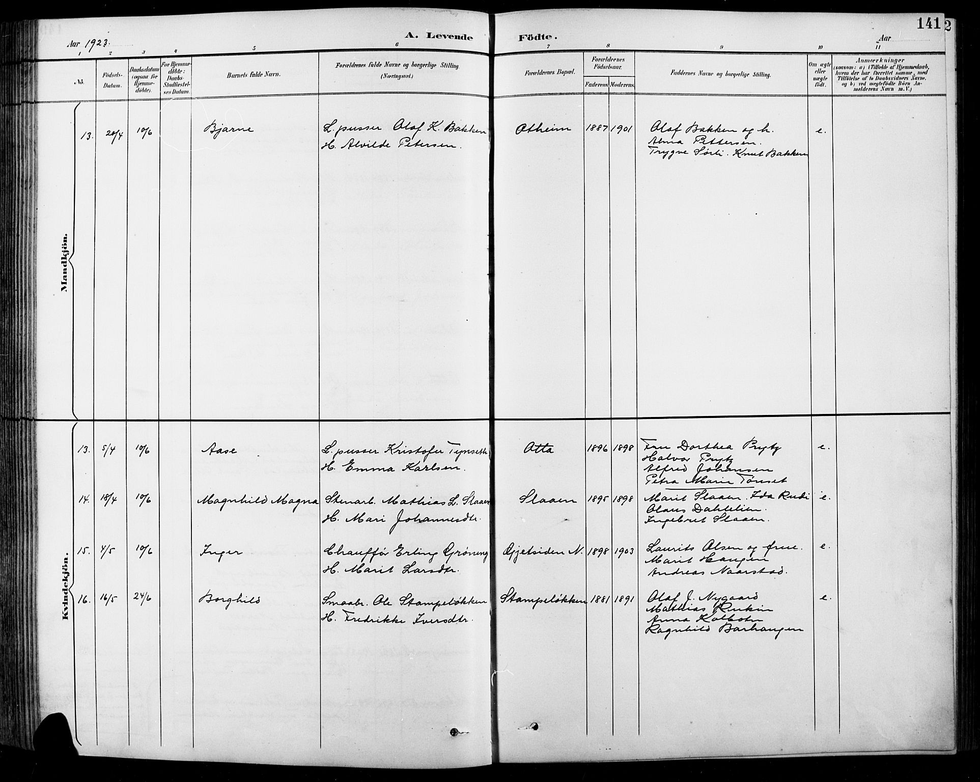 Sel prestekontor, AV/SAH-PREST-074/H/Ha/Hab/L0001: Parish register (copy) no. 1, 1894-1923, p. 141