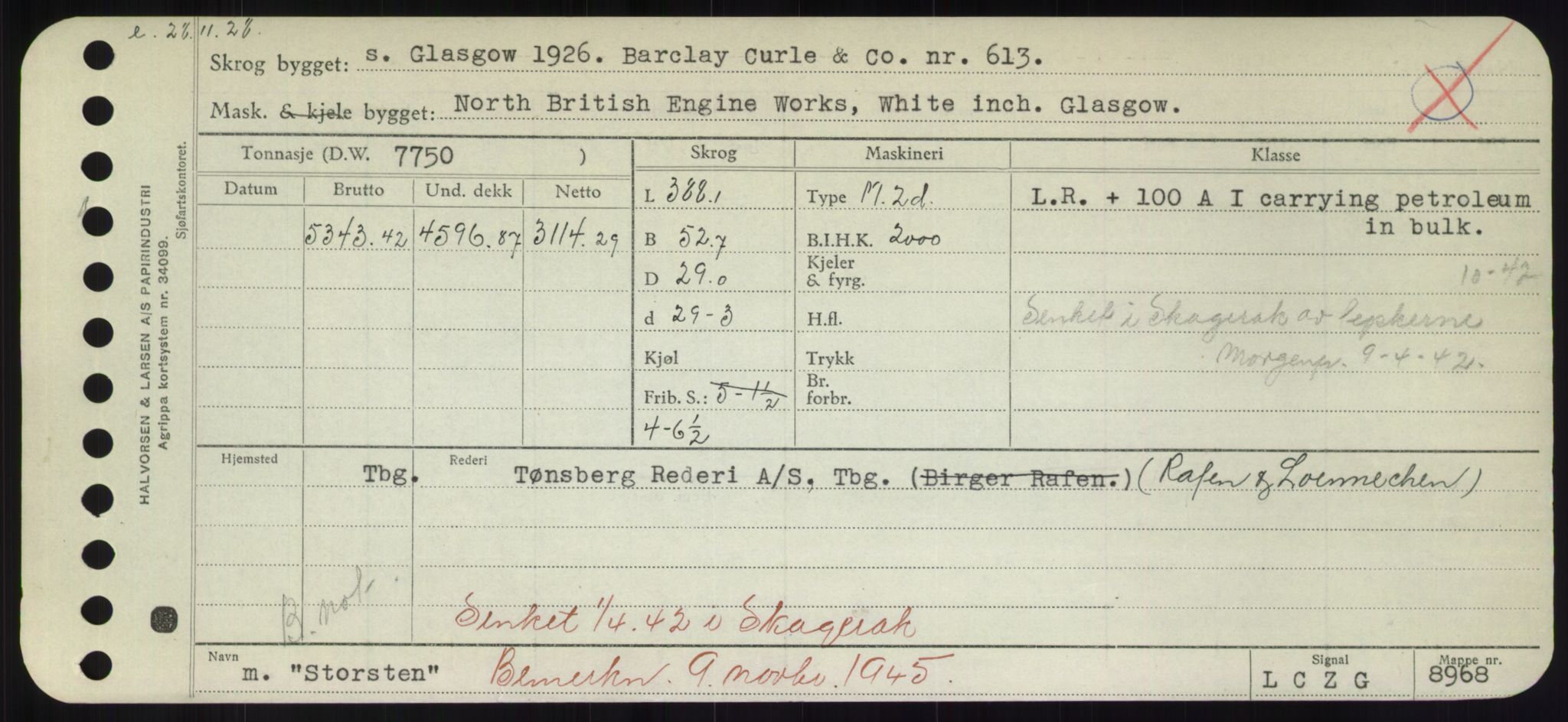 Sjøfartsdirektoratet med forløpere, Skipsmålingen, RA/S-1627/H/Hd/L0036: Fartøy, St, p. 541