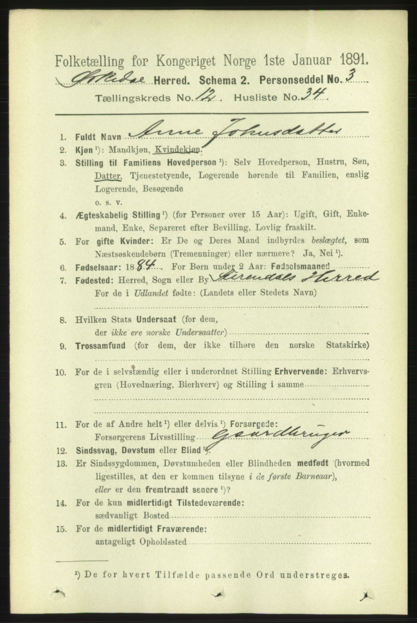 RA, 1891 census for 1638 Orkdal, 1891, p. 5770