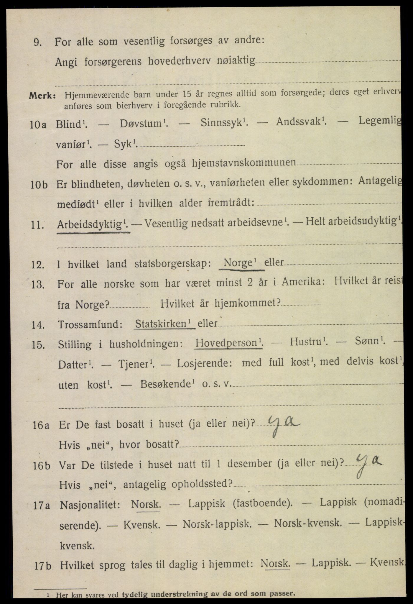 SAT, 1920 census for Egge, 1920, p. 1065