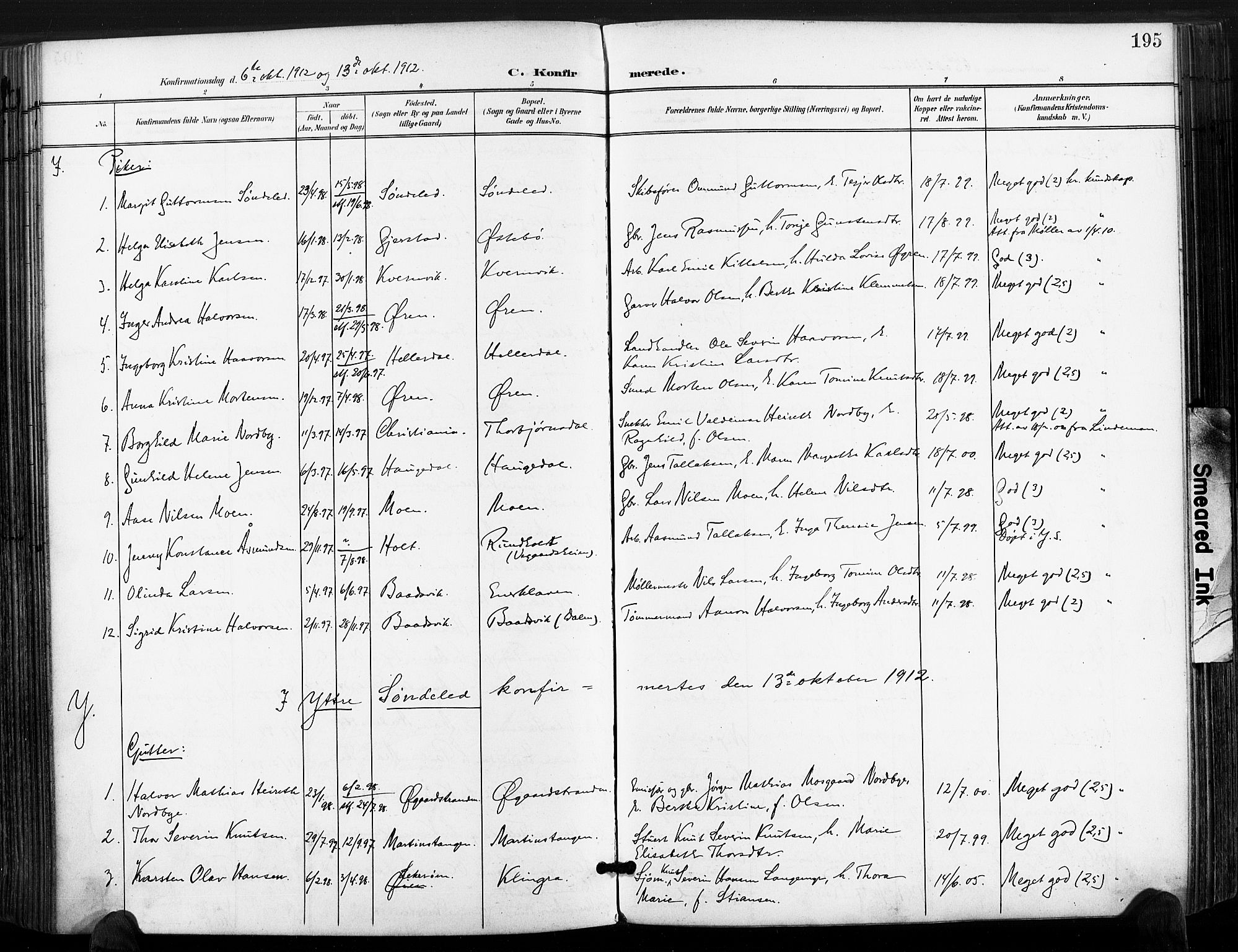 Søndeled sokneprestkontor, AV/SAK-1111-0038/F/Fa/L0006: Parish register (official) no. A 6, 1900-1922, p. 195