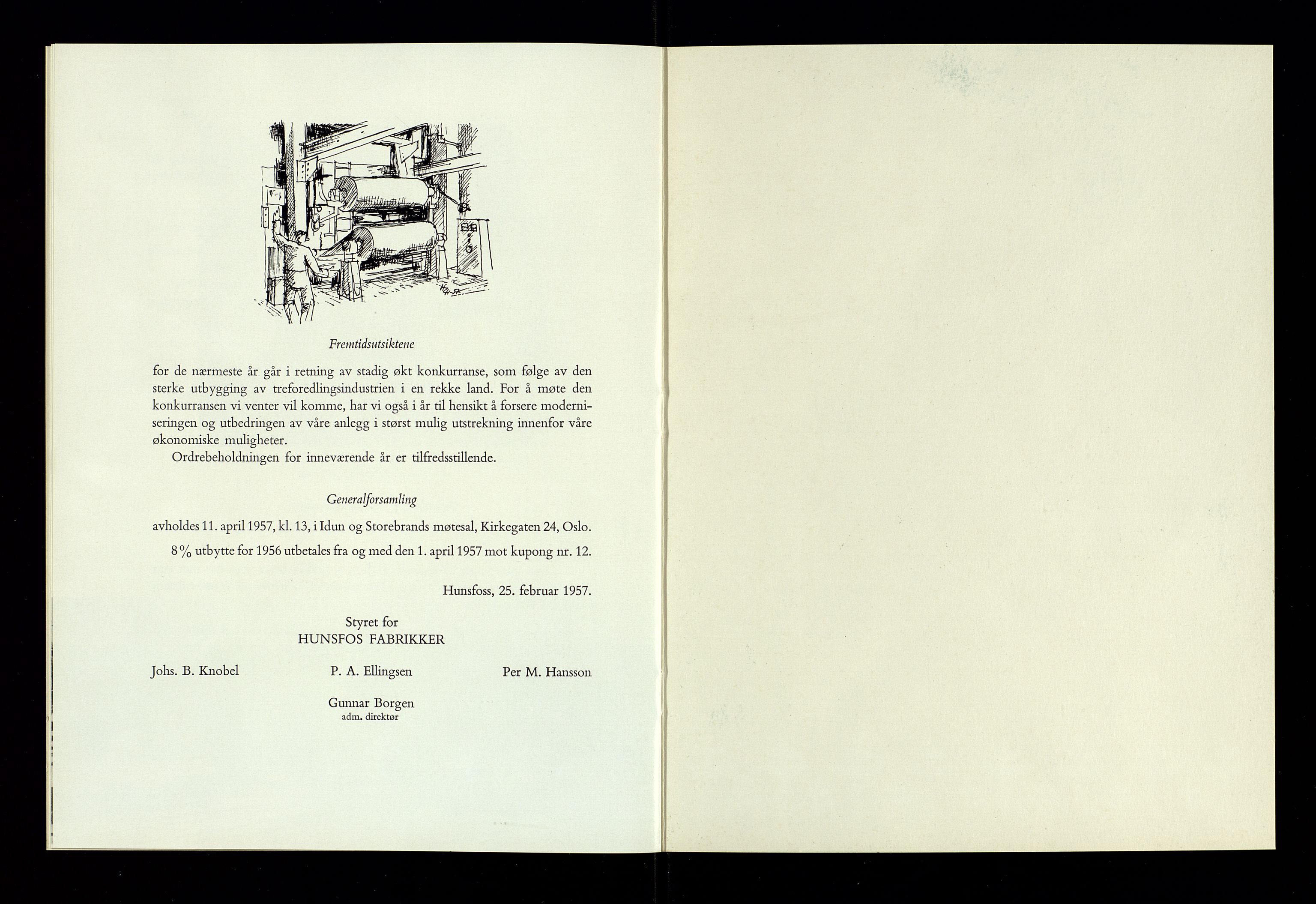 Hunsfos fabrikker, SAK/D/1440/01/L0001/0003: Vedtekter, anmeldelser og årsberetninger / Årsberetninger og regnskap, 1918-1989, p. 144