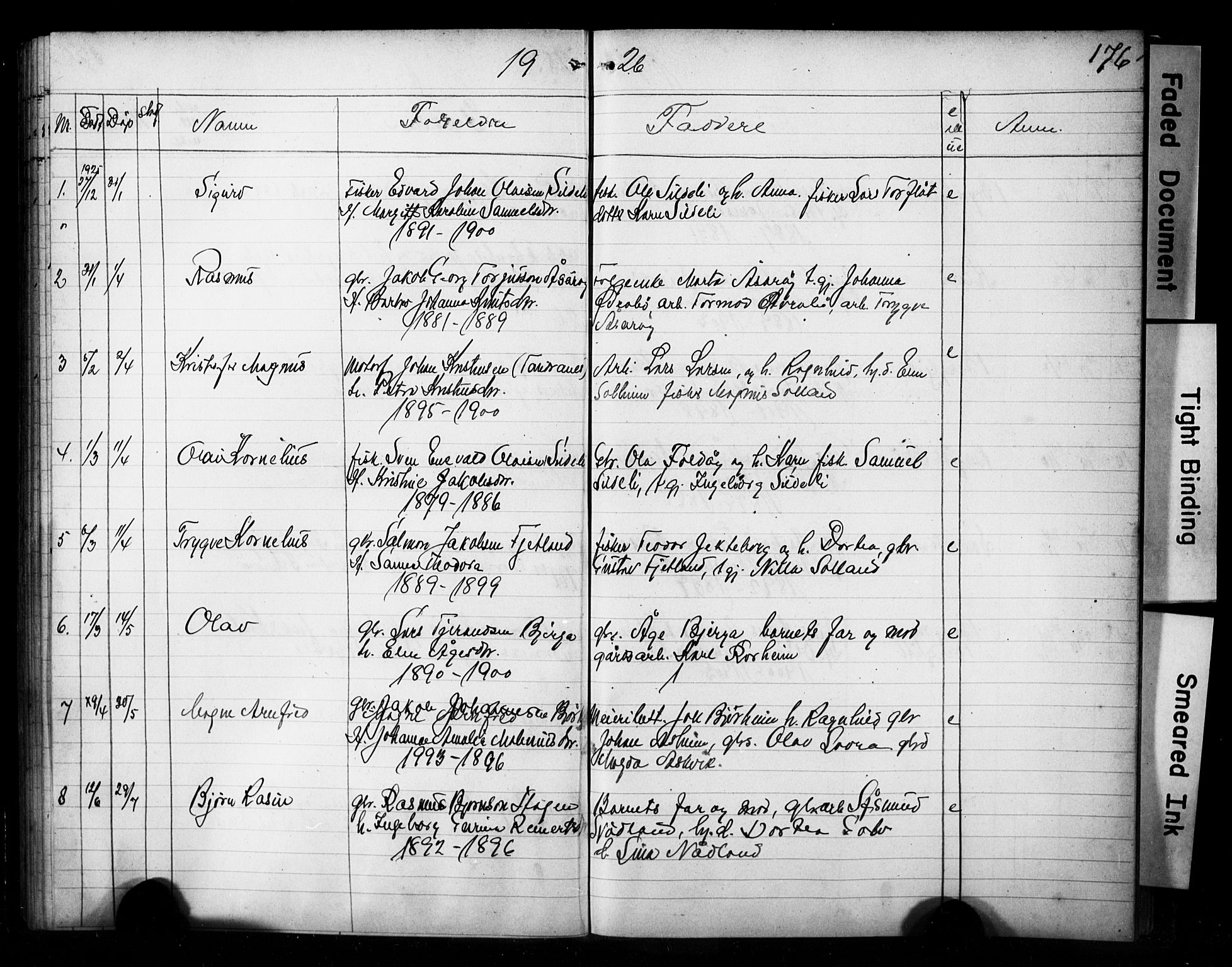 Jelsa sokneprestkontor, AV/SAST-A-101842/01/V: Parish register (copy) no. B 4, 1890-1928, p. 176