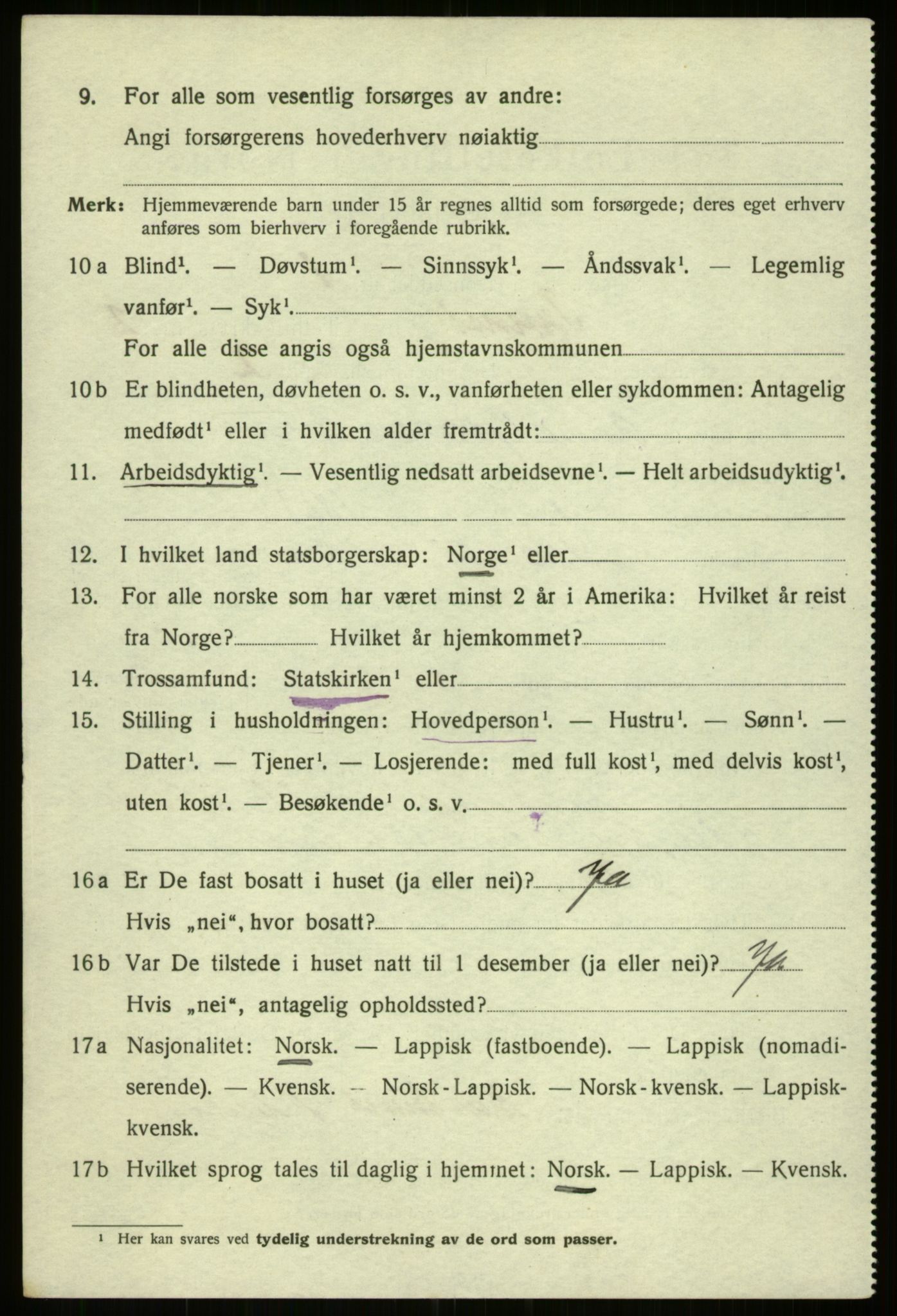 SATØ, 1920 census for Tromsø, 1920, p. 10278