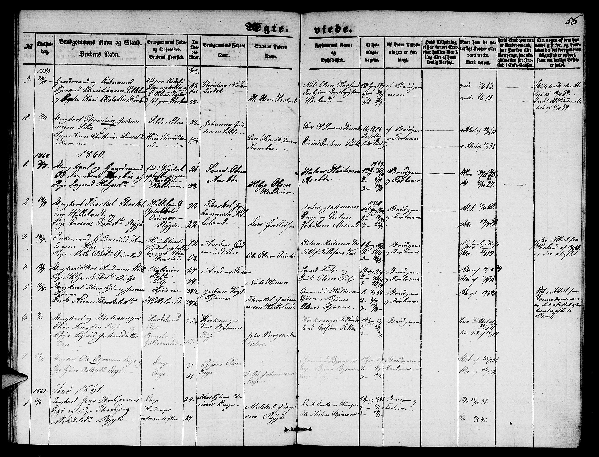Etne sokneprestembete, SAB/A-75001/H/Hab: Parish register (copy) no. A 2, 1851-1862, p. 56