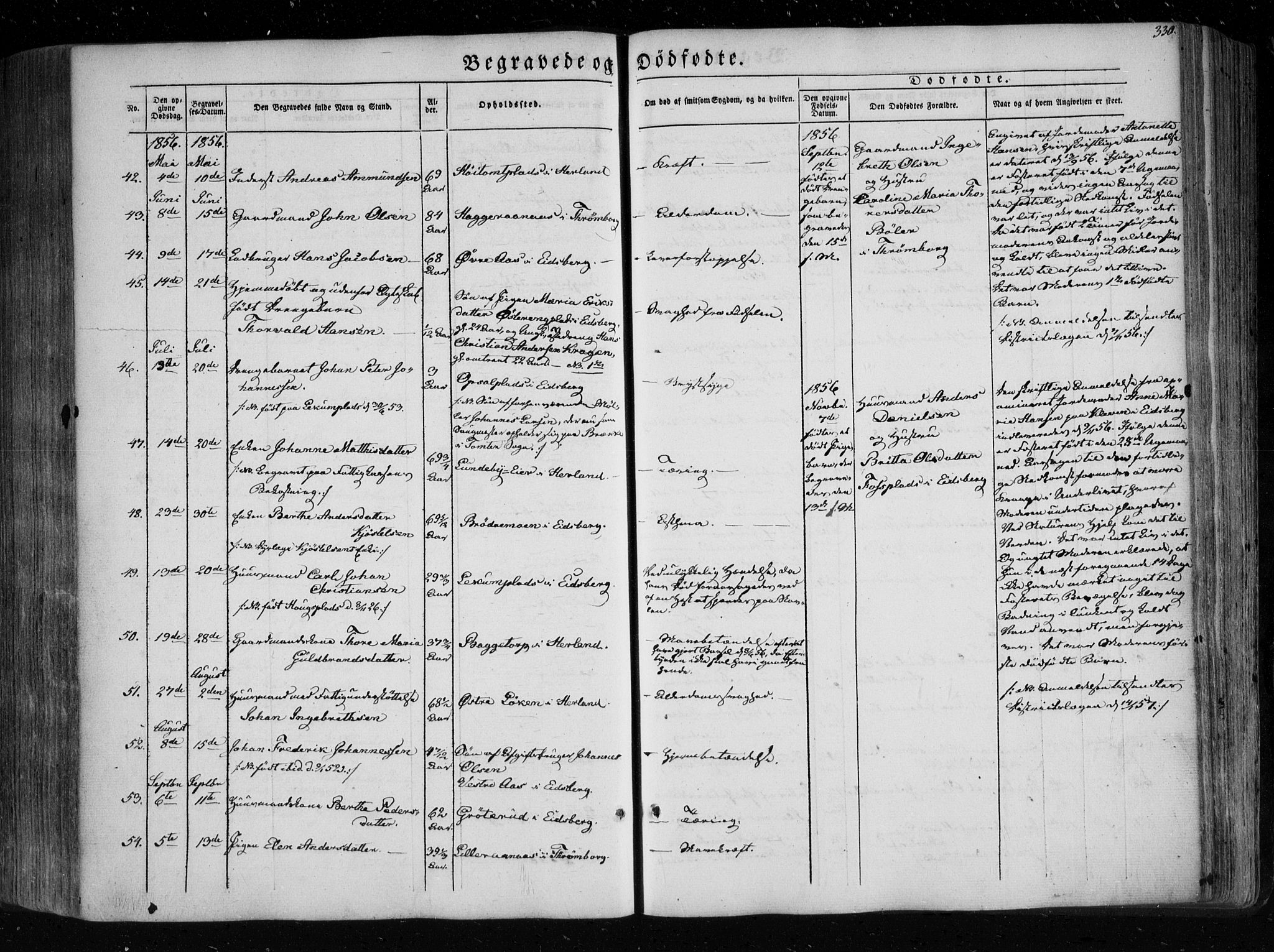 Eidsberg prestekontor Kirkebøker, SAO/A-10905/F/Fa/L0009: Parish register (official) no. I 9, 1849-1856, p. 330
