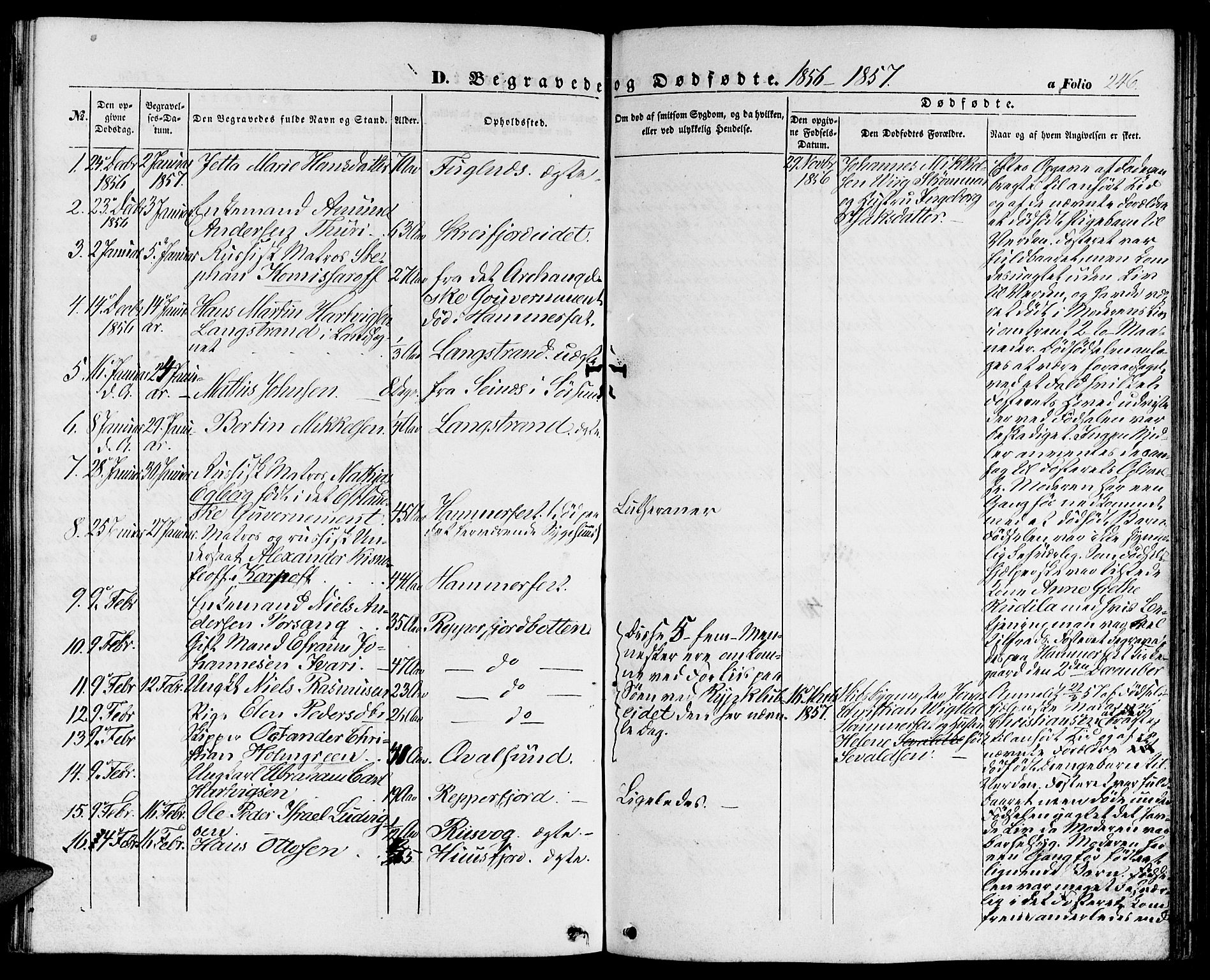 Hammerfest sokneprestkontor, SATØ/S-1347/H/Hb/L0002.klokk: Parish register (copy) no. 2, 1851-1861, p. 246