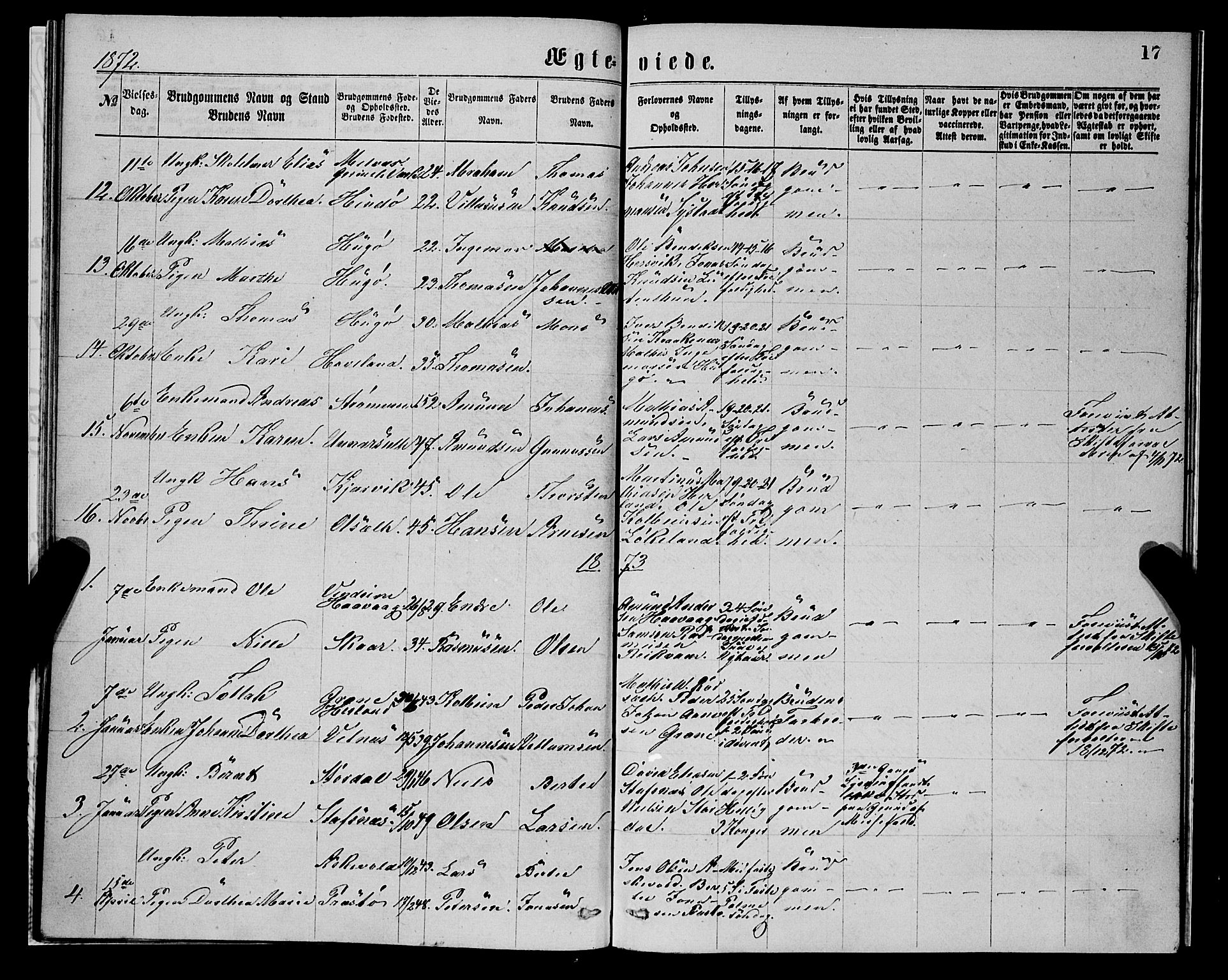 Askvoll sokneprestembete, AV/SAB-A-79501/H/Haa/Haaa/L0014: Parish register (official) no. A 14, 1868-1878, p. 17