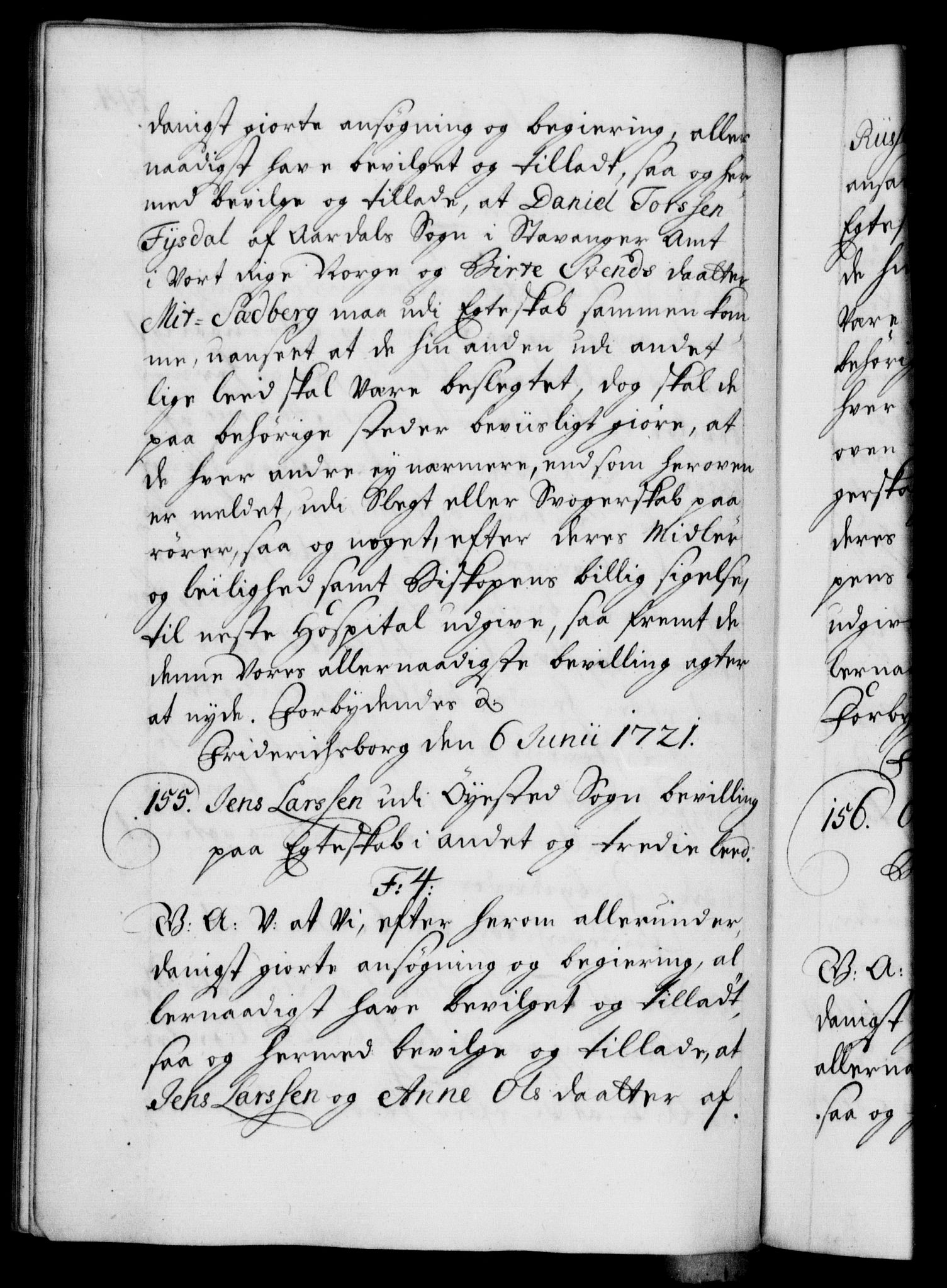 Danske Kanselli 1572-1799, AV/RA-EA-3023/F/Fc/Fca/Fcaa/L0023: Norske registre, 1720-1722, p. 314b