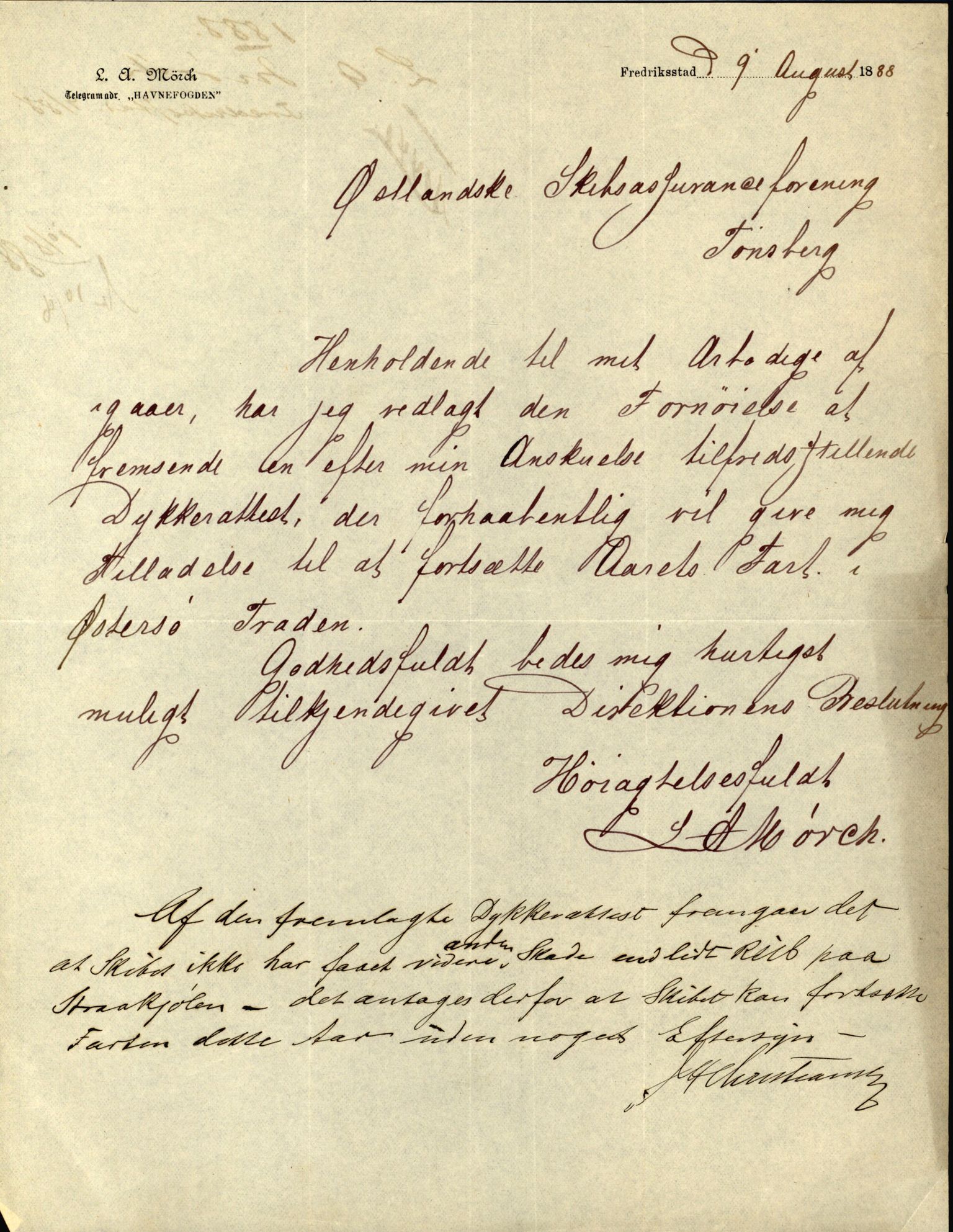 Pa 63 - Østlandske skibsassuranceforening, VEMU/A-1079/G/Ga/L0022/0009: Havaridokumenter / Svend Føyn, Sylvia, Særimner, Magna av Fredrikstad, 1888, p. 47