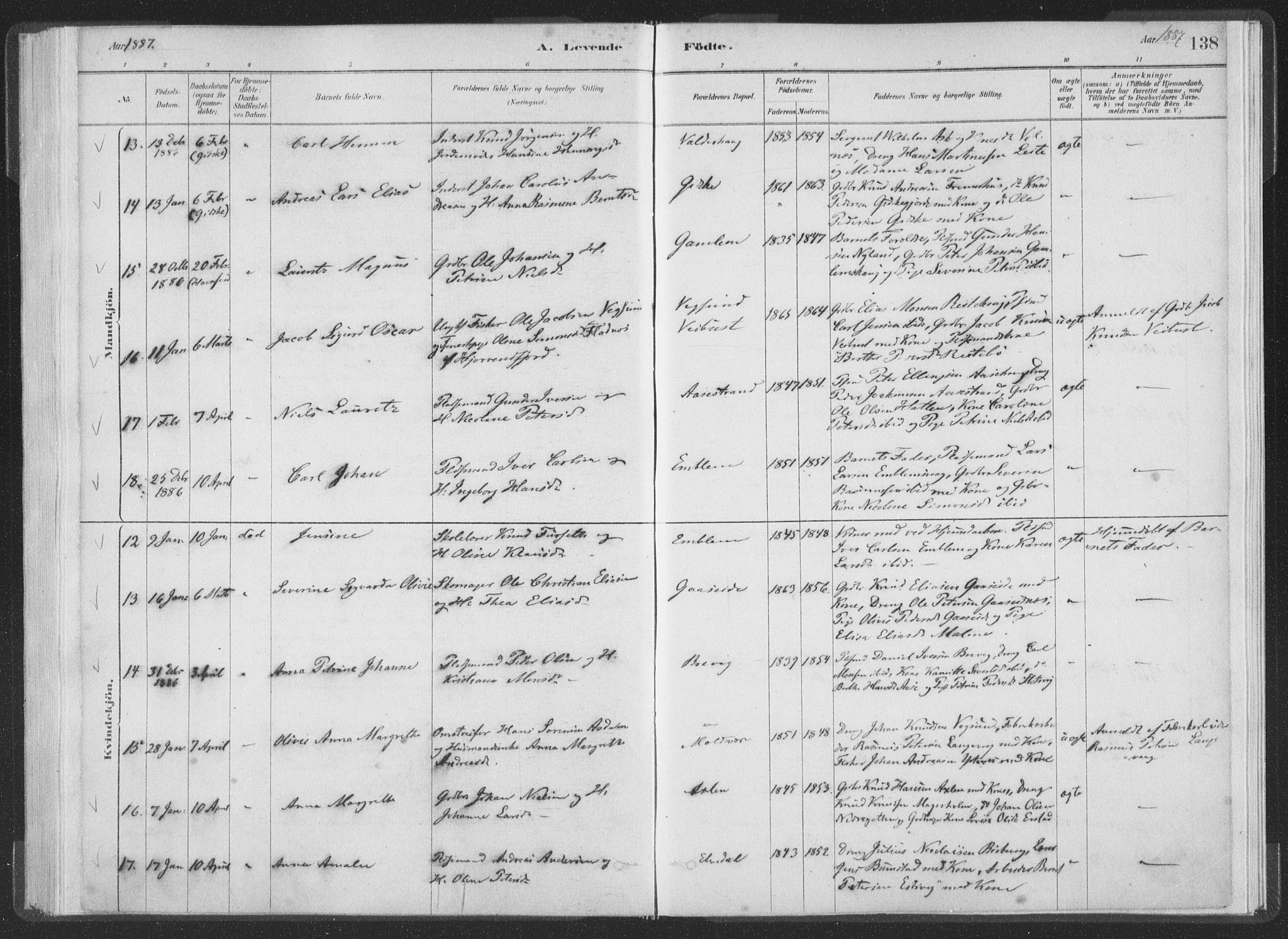 Ministerialprotokoller, klokkerbøker og fødselsregistre - Møre og Romsdal, AV/SAT-A-1454/528/L0401: Parish register (official) no. 528A12I, 1880-1920, p. 138