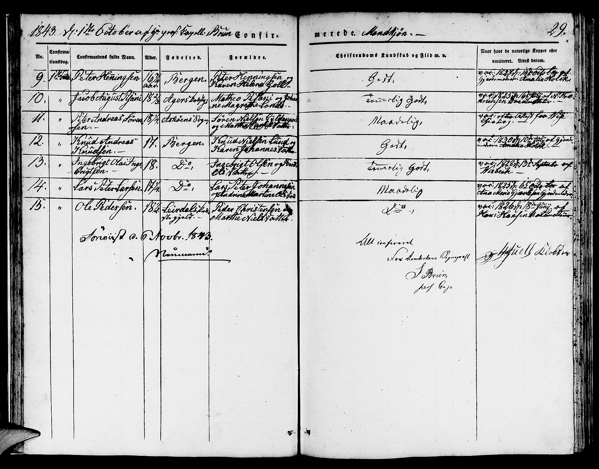 Domkirken sokneprestembete, SAB/A-74801/H/Hab/L0022: Parish register (copy) no. C 2, 1839-1854, p. 29