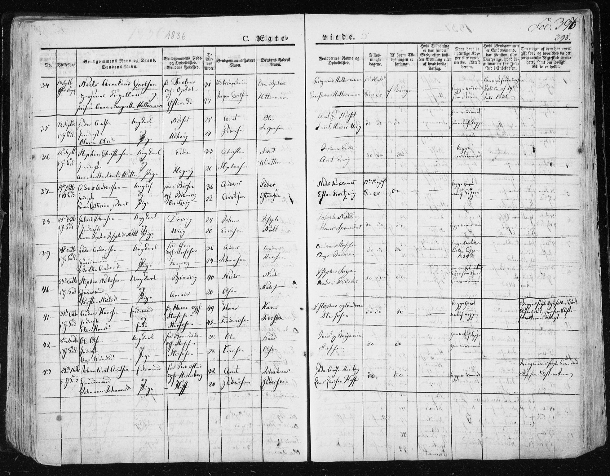 Ministerialprotokoller, klokkerbøker og fødselsregistre - Sør-Trøndelag, SAT/A-1456/659/L0735: Parish register (official) no. 659A05, 1826-1841, p. 397