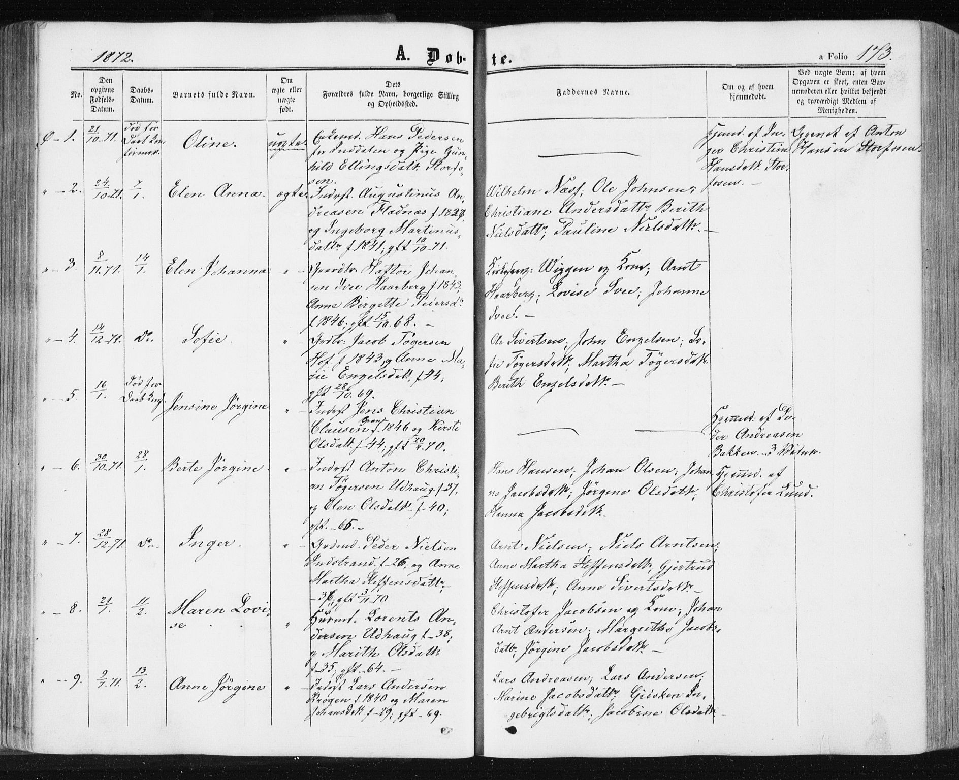 Ministerialprotokoller, klokkerbøker og fødselsregistre - Sør-Trøndelag, SAT/A-1456/659/L0737: Parish register (official) no. 659A07, 1857-1875, p. 173