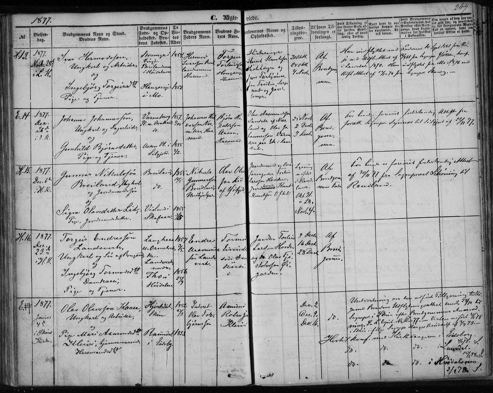 Lårdal kirkebøker, SAKO/A-284/F/Fa/L0006: Parish register (official) no. I 6, 1861-1886, p. 267
