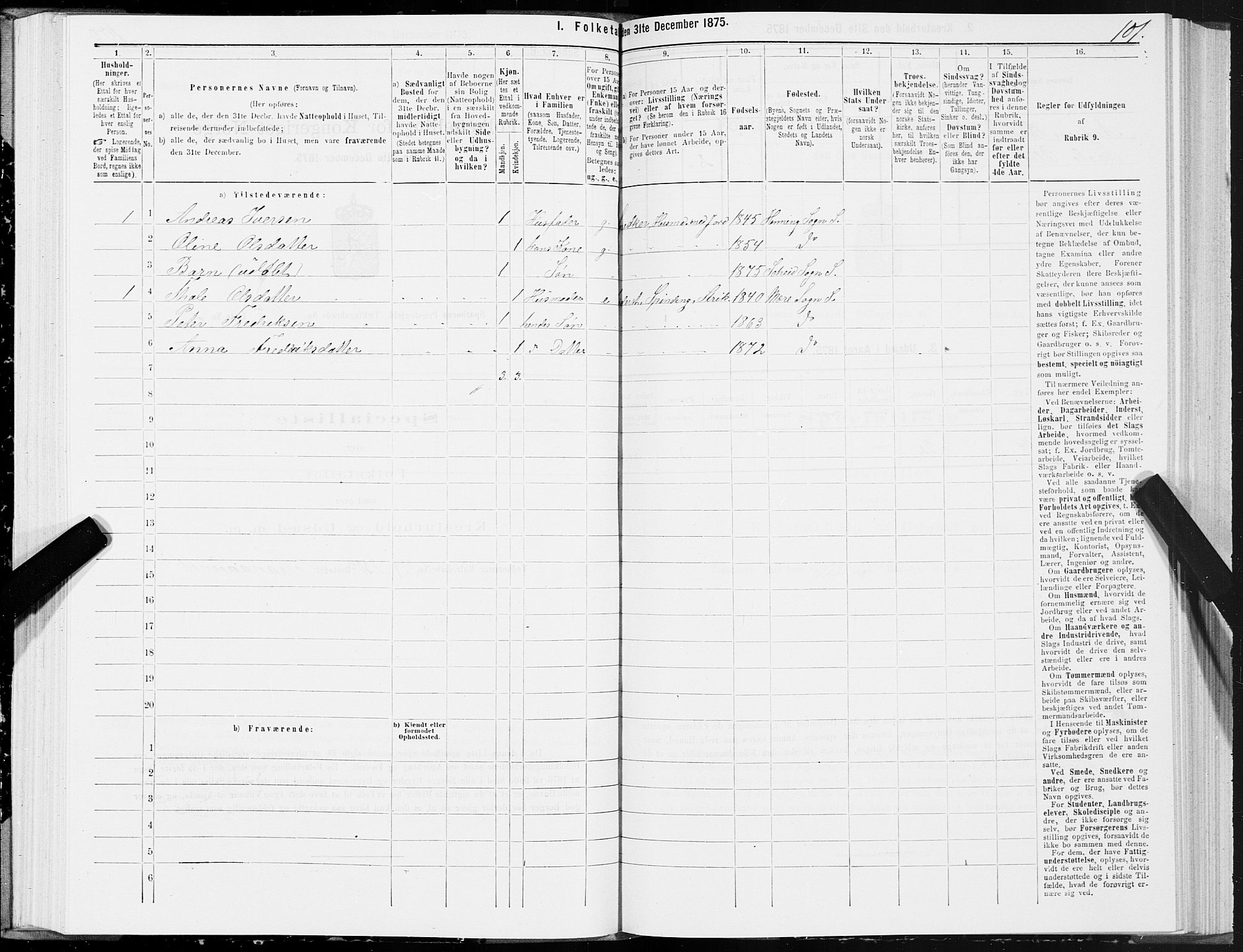 SAT, 1875 census for 1731P Sparbu, 1875, p. 3101