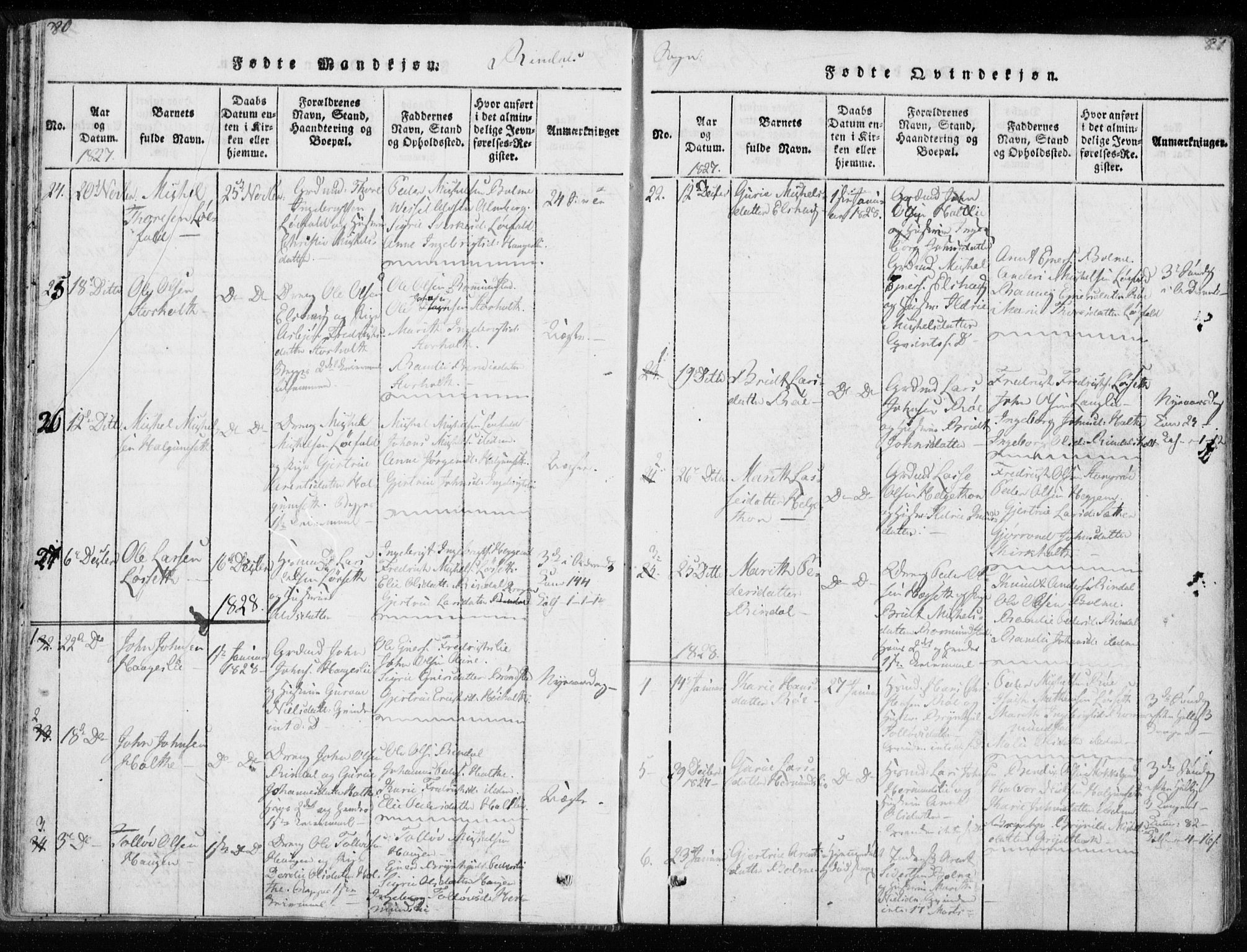 Ministerialprotokoller, klokkerbøker og fødselsregistre - Møre og Romsdal, AV/SAT-A-1454/595/L1041: Parish register (official) no. 595A03, 1819-1829, p. 80-81