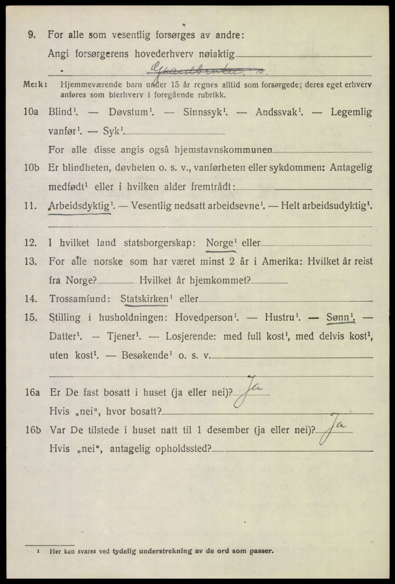 SAH, 1920 census for Søndre Land, 1920, p. 8186