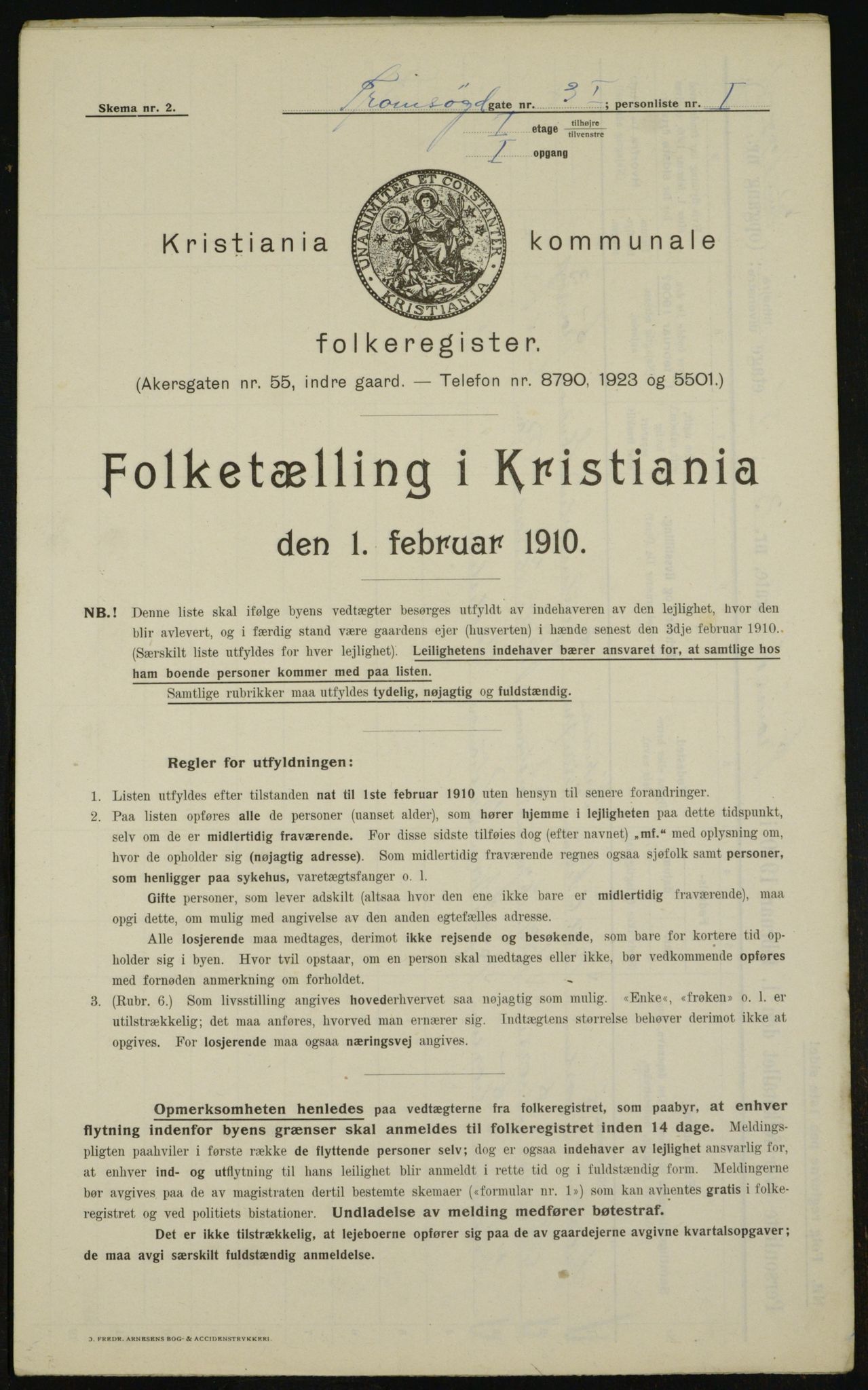 OBA, Municipal Census 1910 for Kristiania, 1910, p. 109744