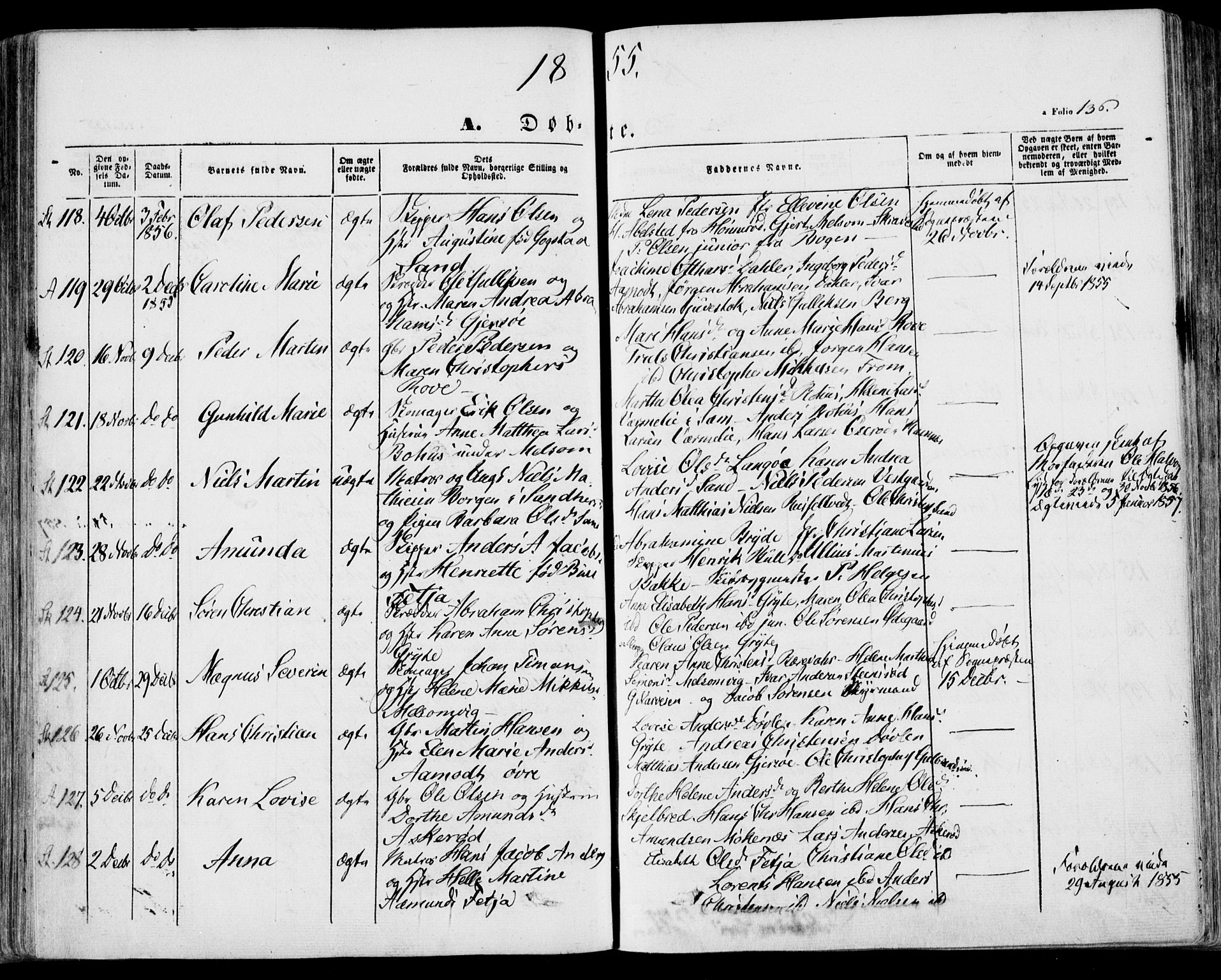 Stokke kirkebøker, SAKO/A-320/F/Fa/L0007: Parish register (official) no. I 7, 1844-1857, p. 136