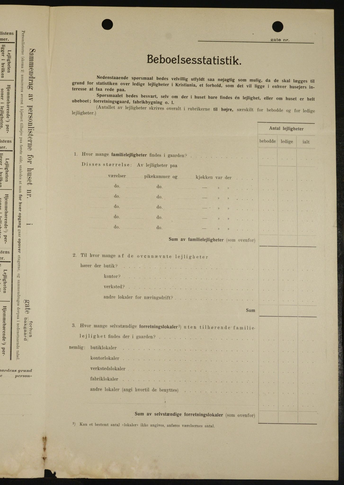 OBA, Municipal Census 1909 for Kristiania, 1909, p. 40834