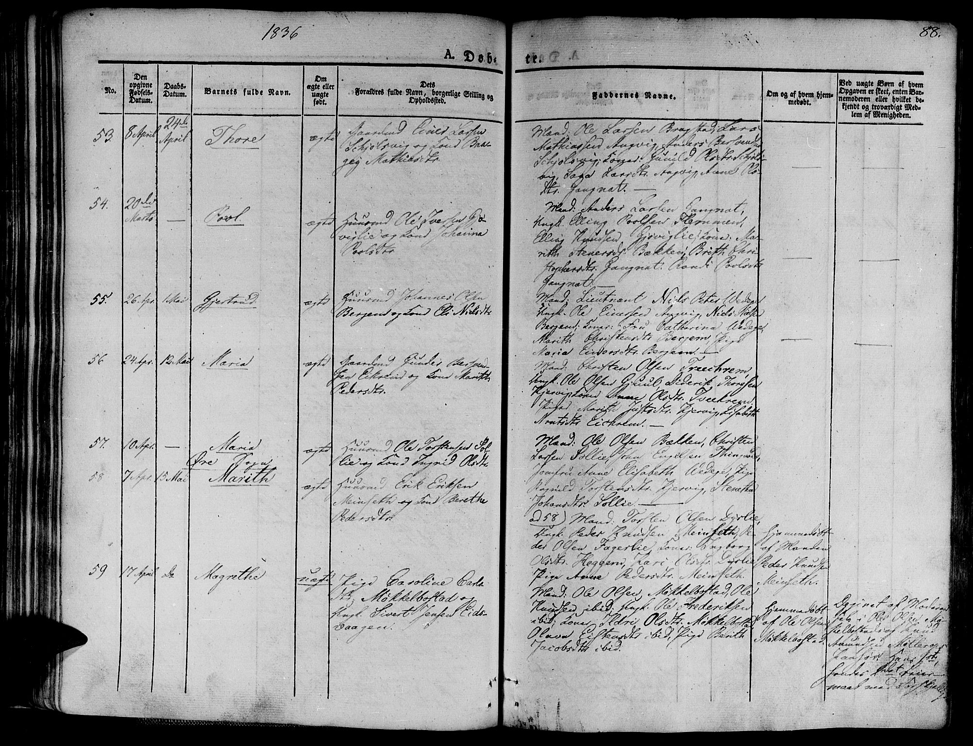 Ministerialprotokoller, klokkerbøker og fødselsregistre - Møre og Romsdal, AV/SAT-A-1454/586/L0983: Parish register (official) no. 586A09, 1829-1843, p. 88