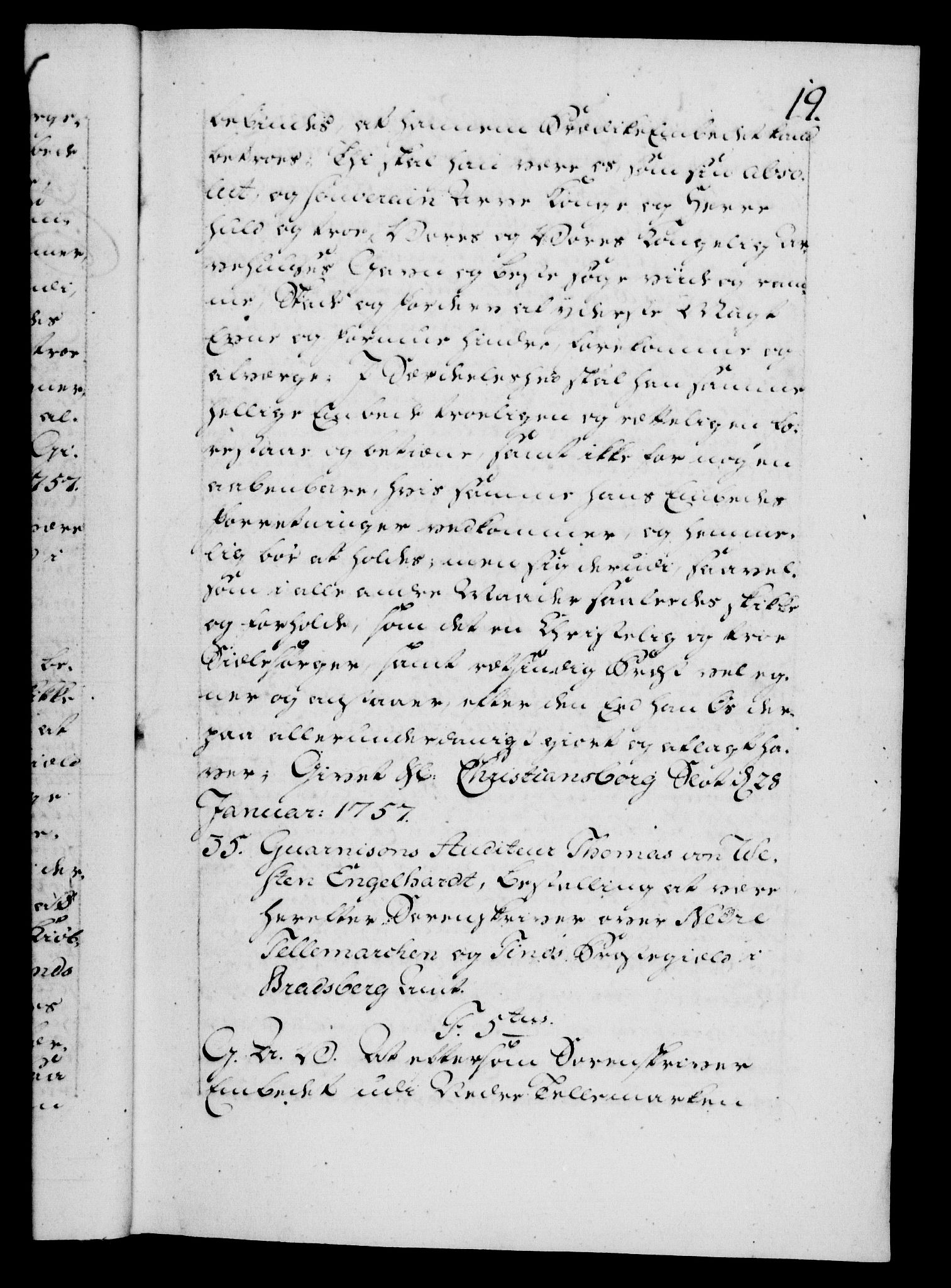 Danske Kanselli 1572-1799, RA/EA-3023/F/Fc/Fca/Fcaa/L0040: Norske registre, 1757-1759, p. 19a