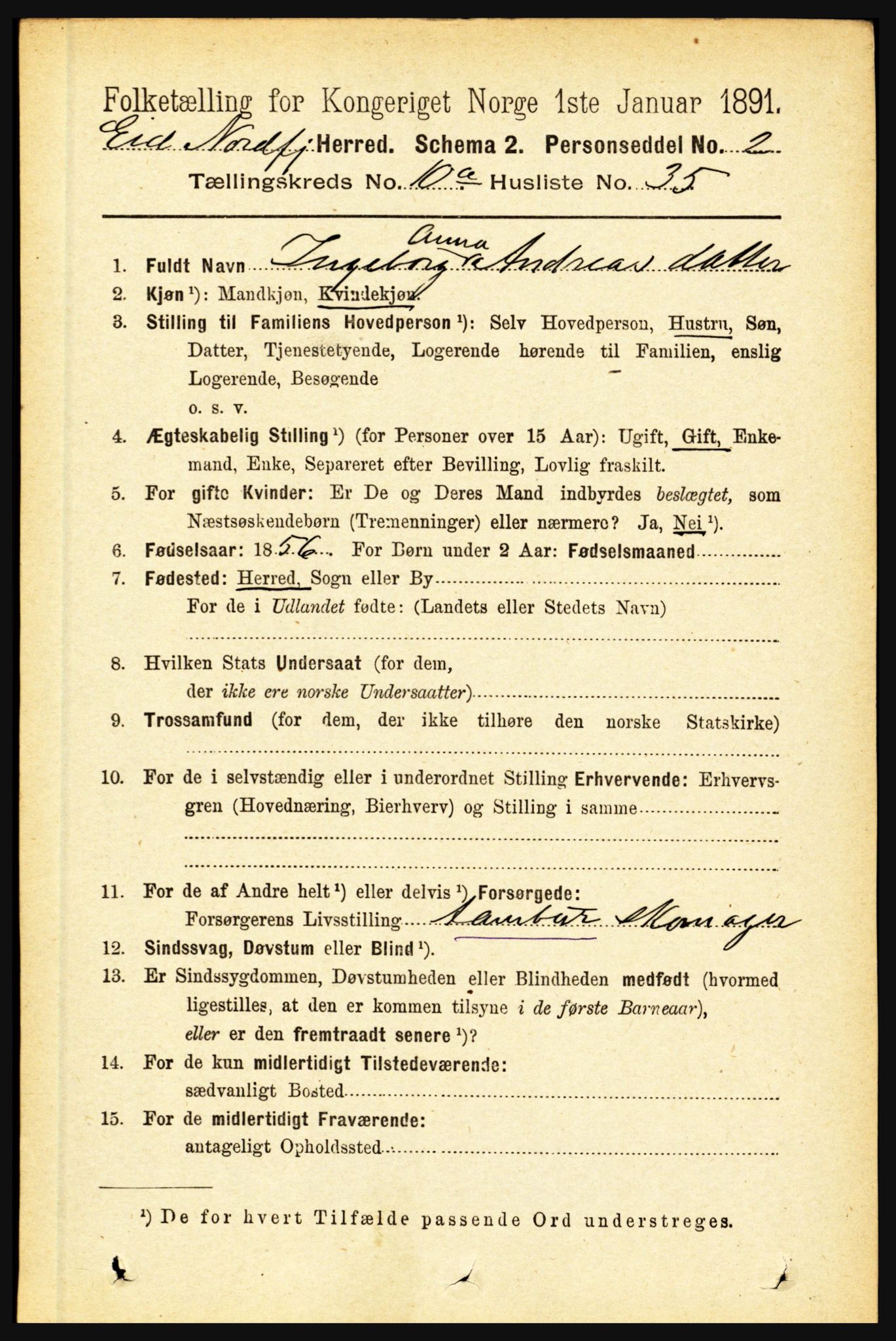 RA, 1891 census for 1443 Eid, 1891, p. 3011