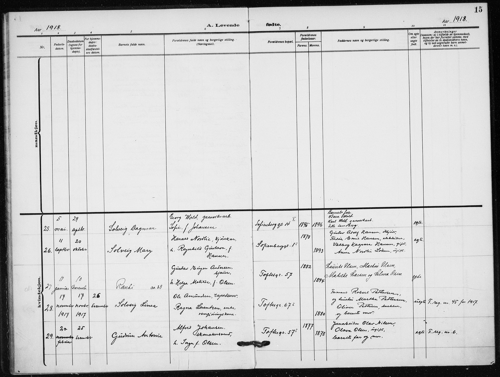 Hauge prestekontor Kirkebøker, AV/SAO-A-10849/F/Fa/L0001: Parish register (official) no. 1, 1917-1938, p. 15